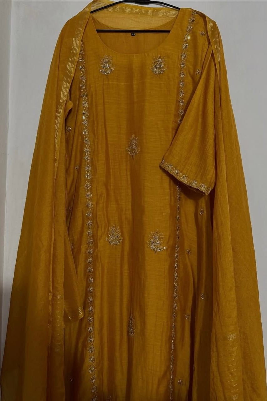 “Ujjwal” Trending Mul Chanderi A Line Suit set 🛍️