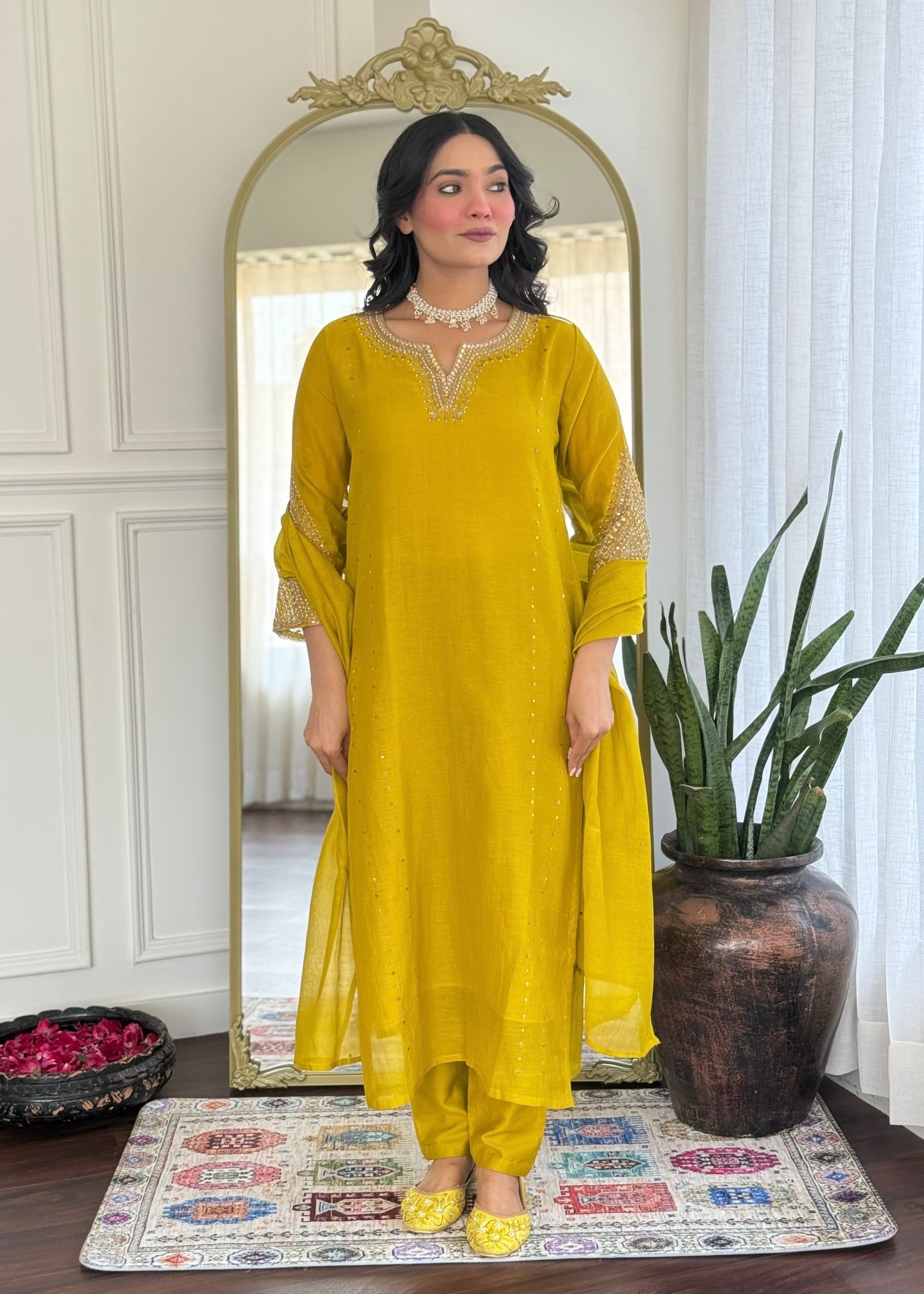 “KIARA” Premium Mul Chanderi Anarkali kurta set