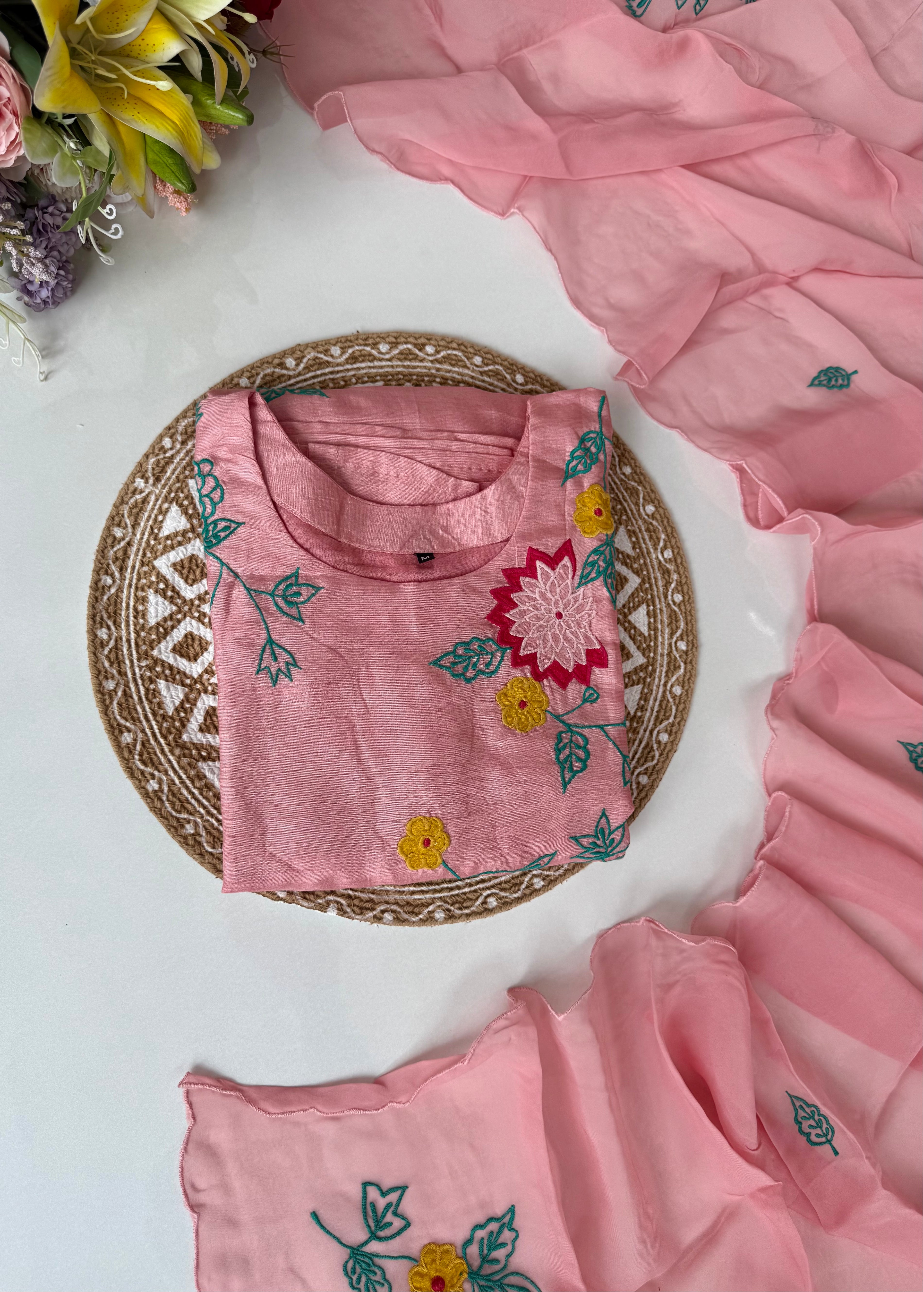 “Glory” Dola silk heavy Applique work kurta set