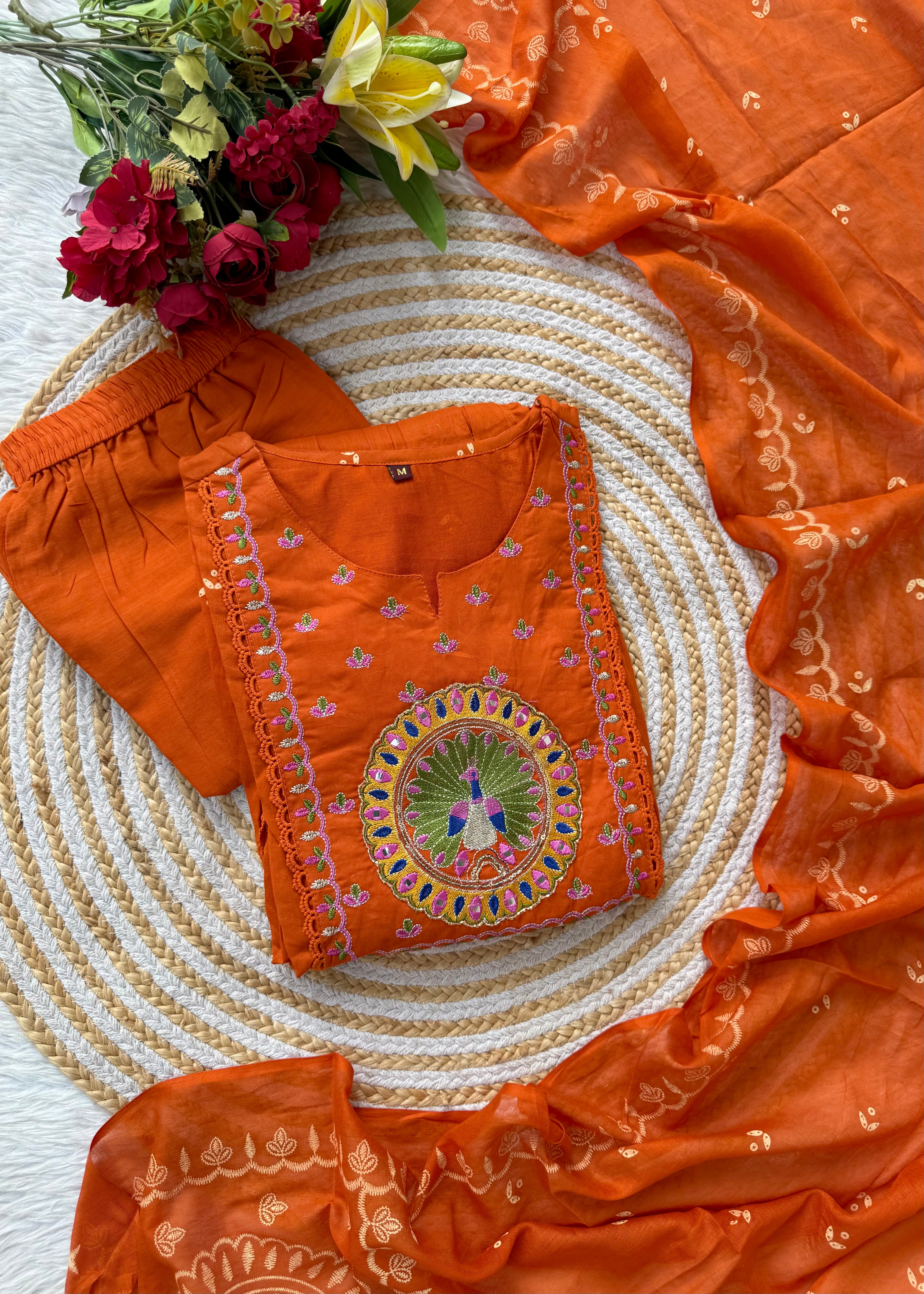 “SHYLA" Premium Mul cotton embroidered work Anarkali suit