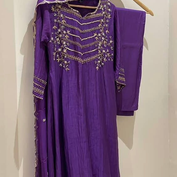 “Chanda” Premium karwa chaut special mul chanderi A line kurta set