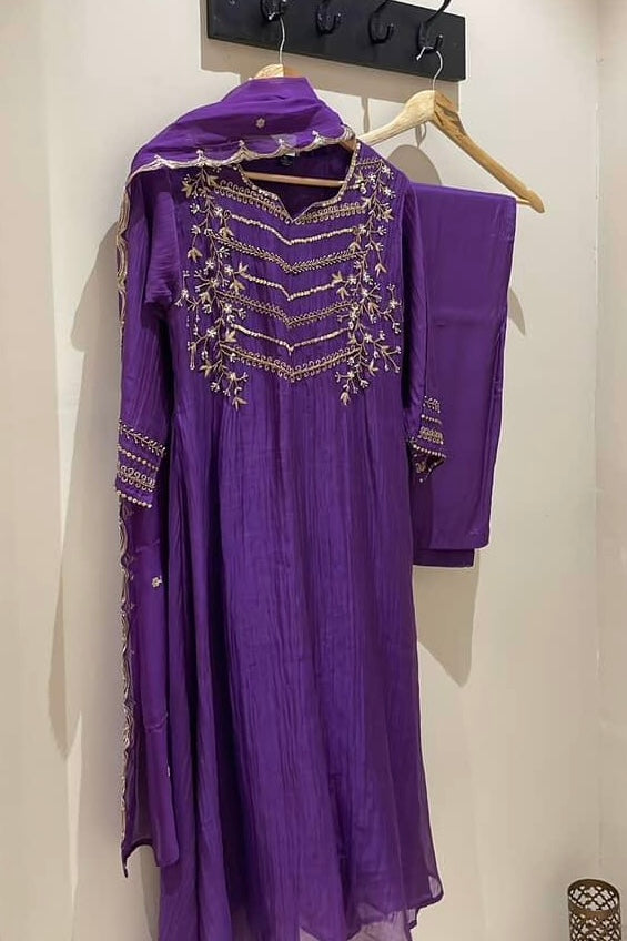 “Chanda” Premium karwa chaut special mul chanderi A line kurta set