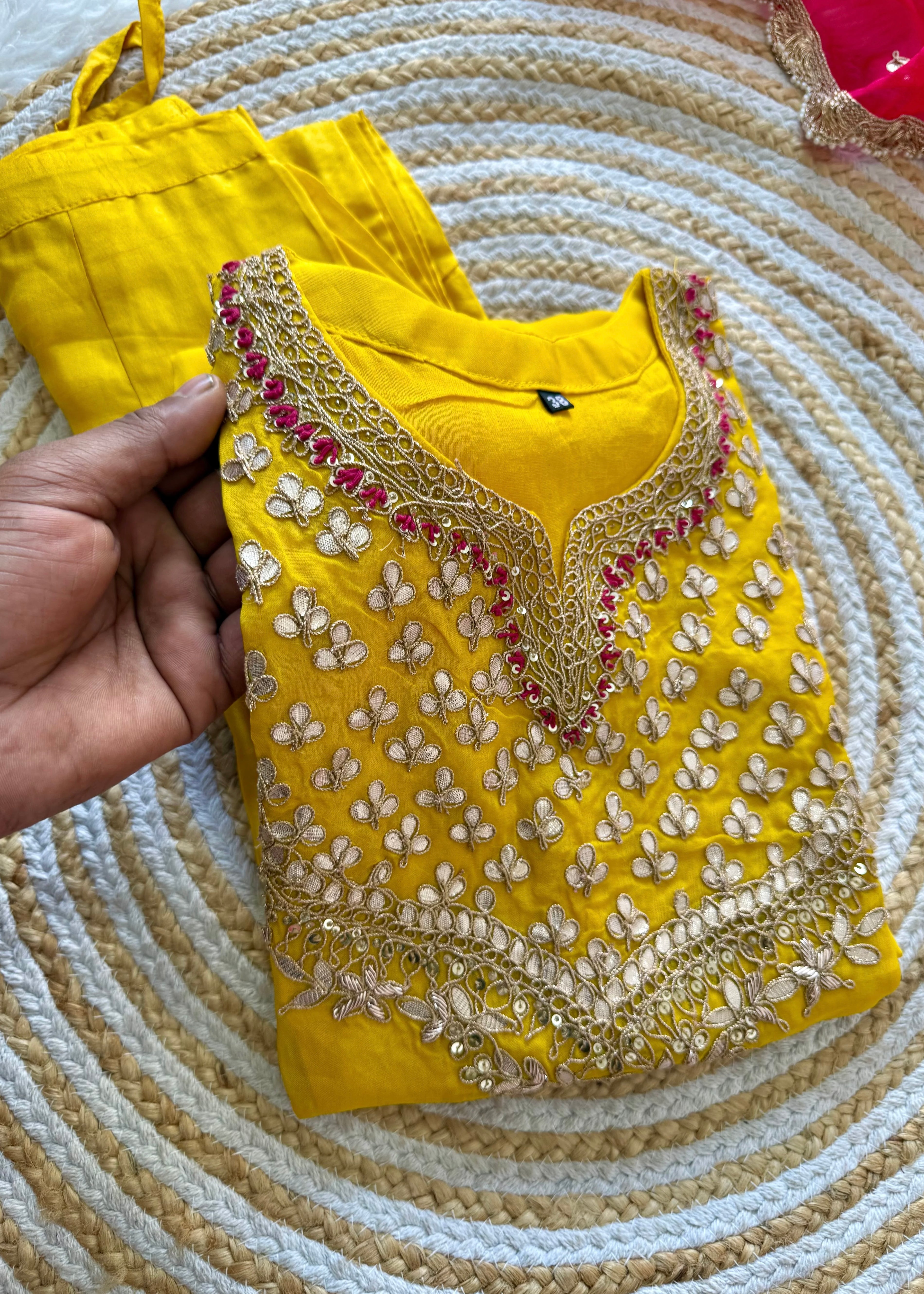 "SAHAL" Beautiful Gota Patti and sequence heavy work set