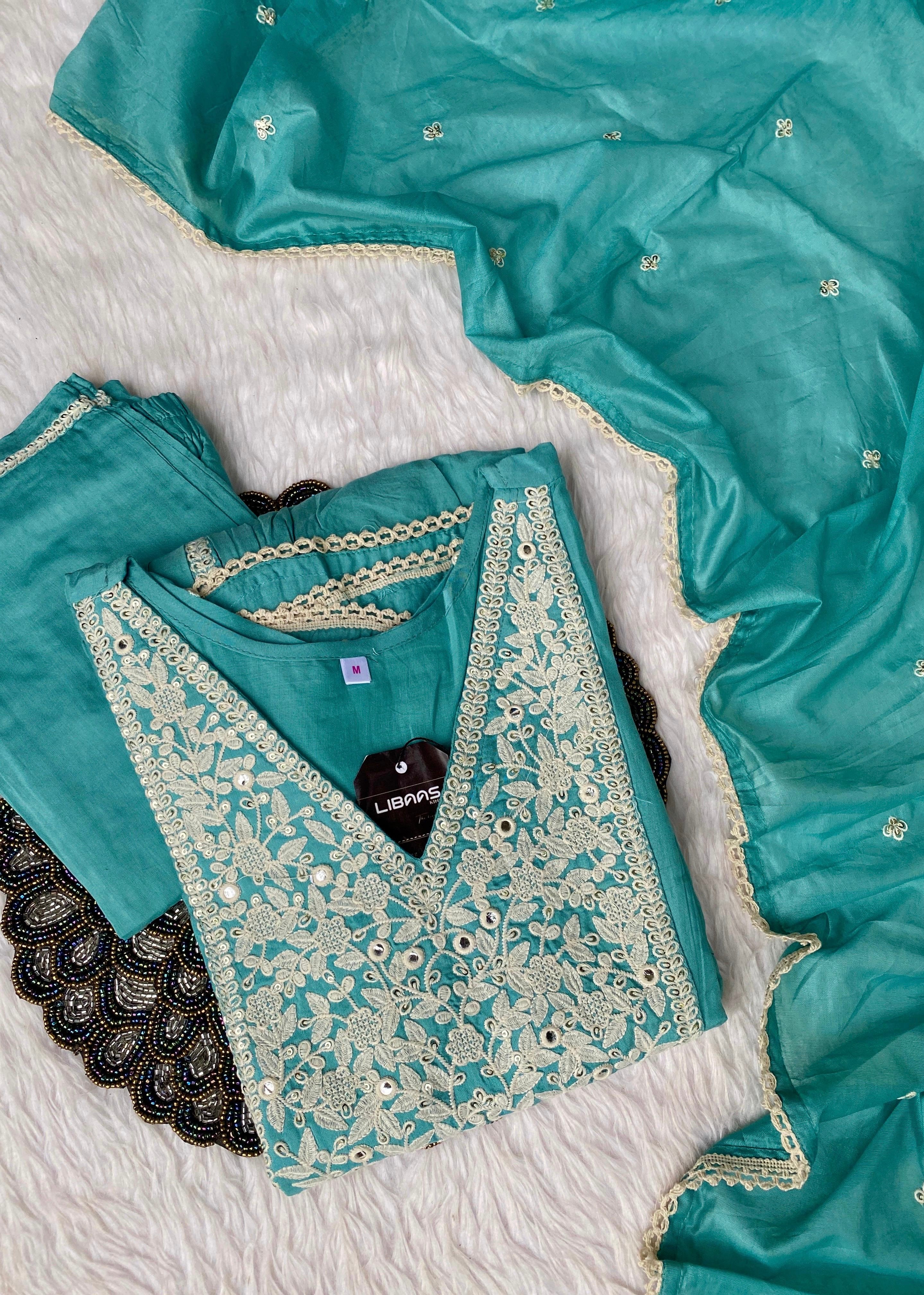 "Dastoor” Muslin silk anarkali kurti bottom with dupatta set