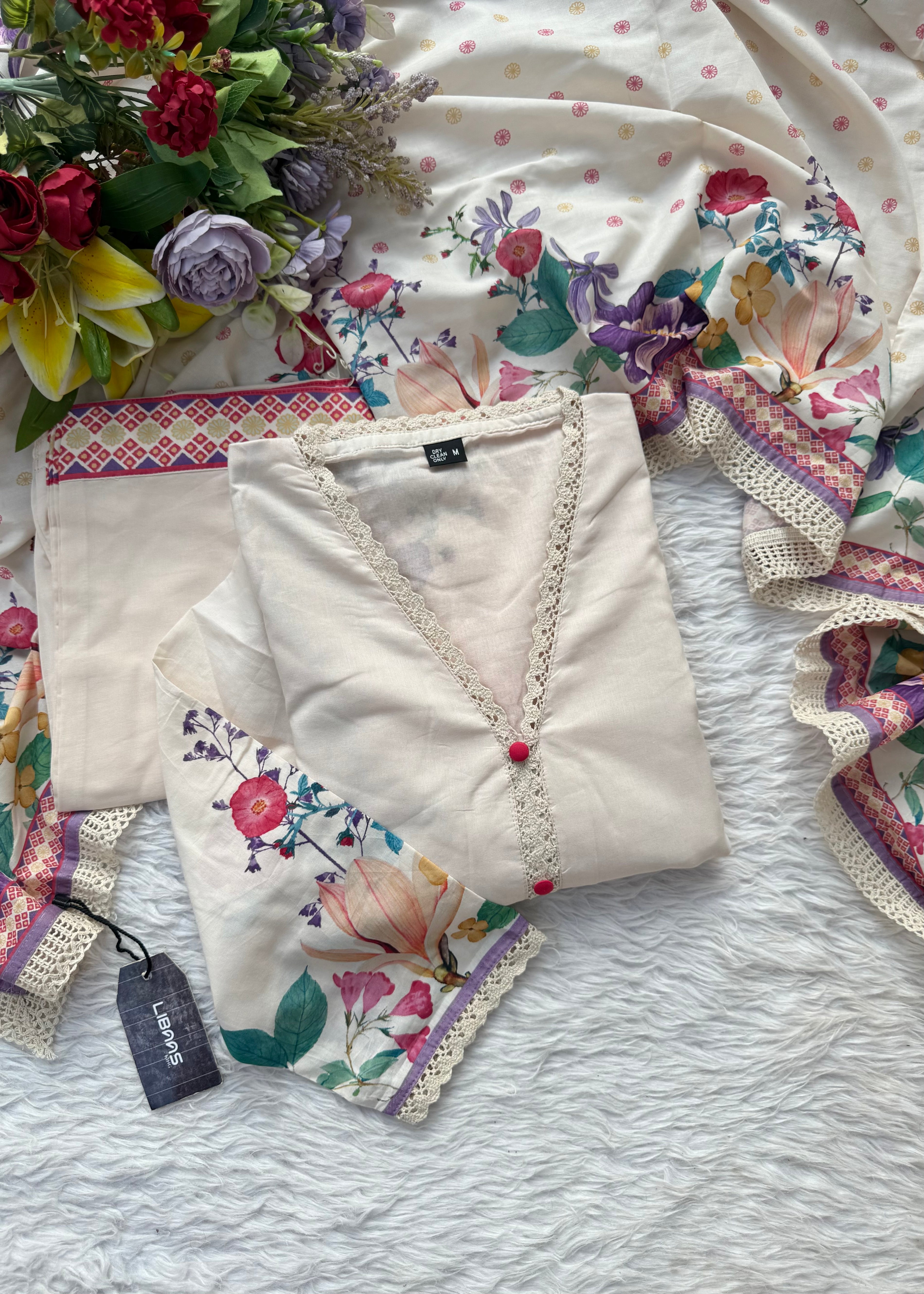 “BHOOMI" Premium mul cotton kurti pant with dupatta set