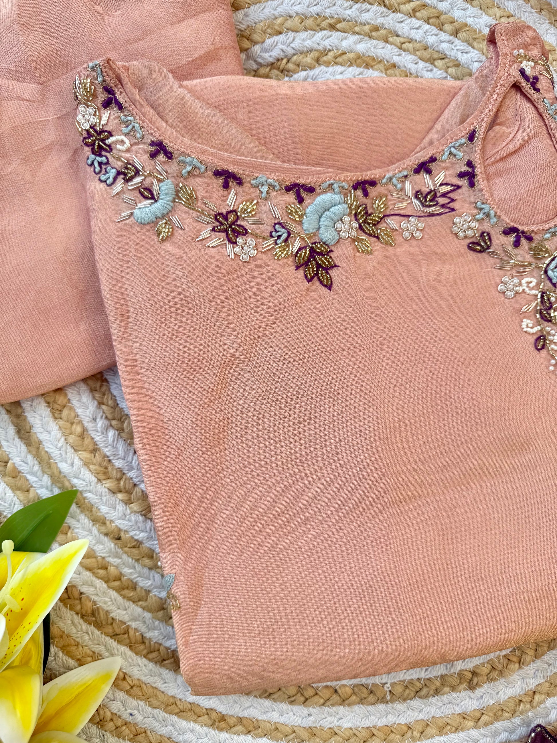 “NAKS” A very beautiful Tissue silk handwork set 🛍️