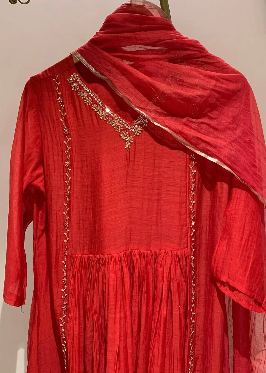 “Melory” Premium Mul Chanderi party wear anarkali kurta set