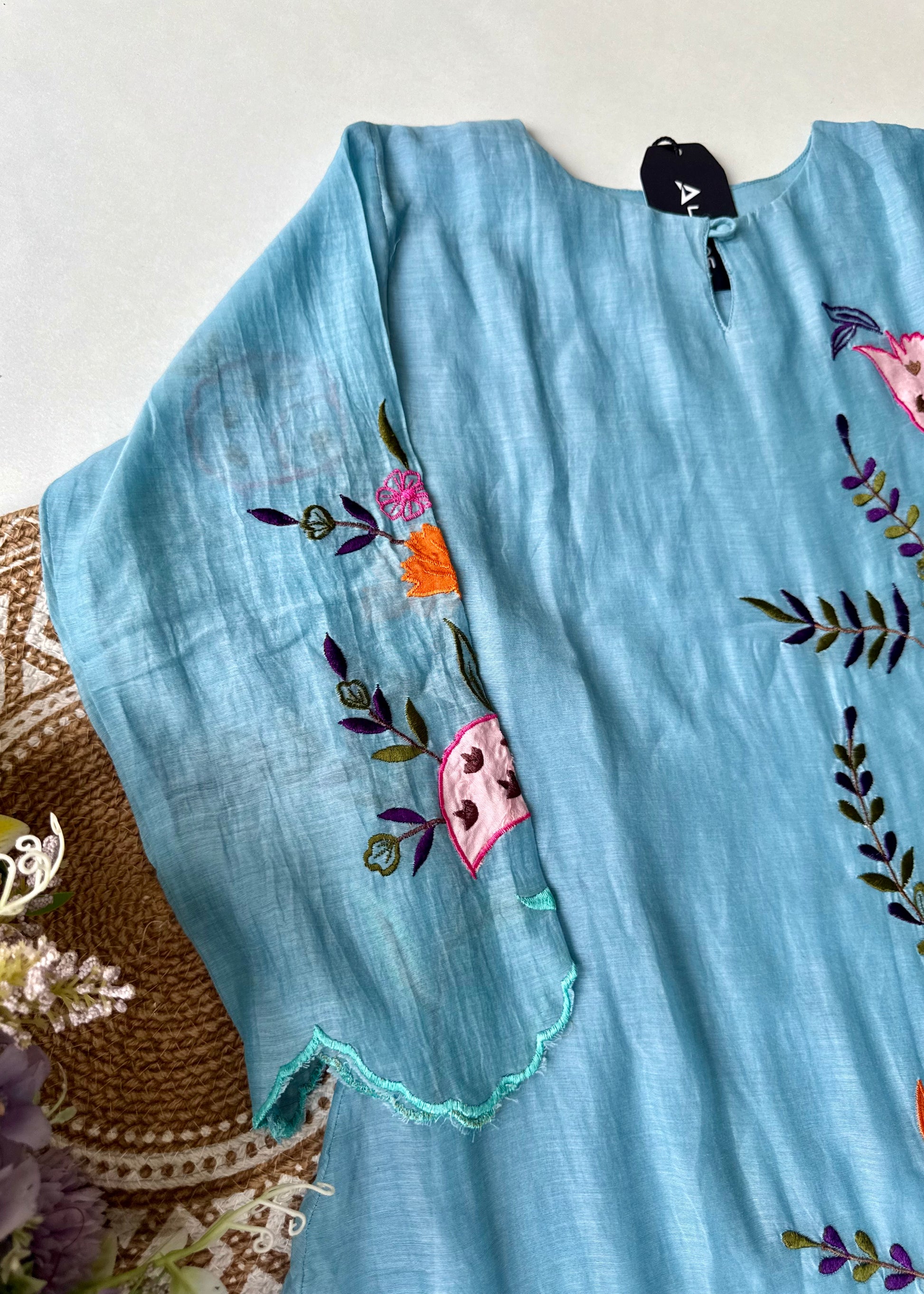 “Pranavi” Beautiful Mul Chanderi A line Anarkali Kurta Set