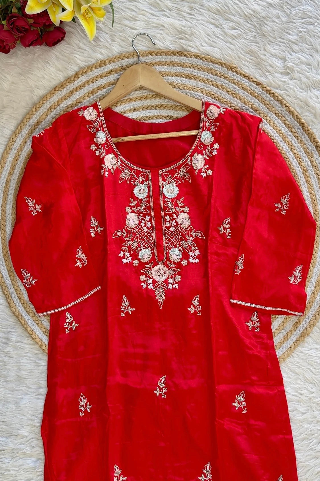 “CASANO” Premium chinnon heavy handwork sharara set