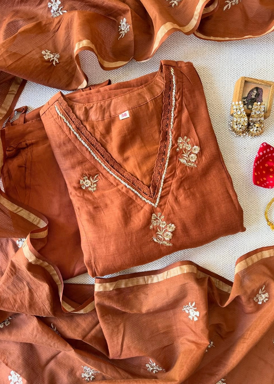 “CHHAVI” Premium Mul chanderi anarkali suit set