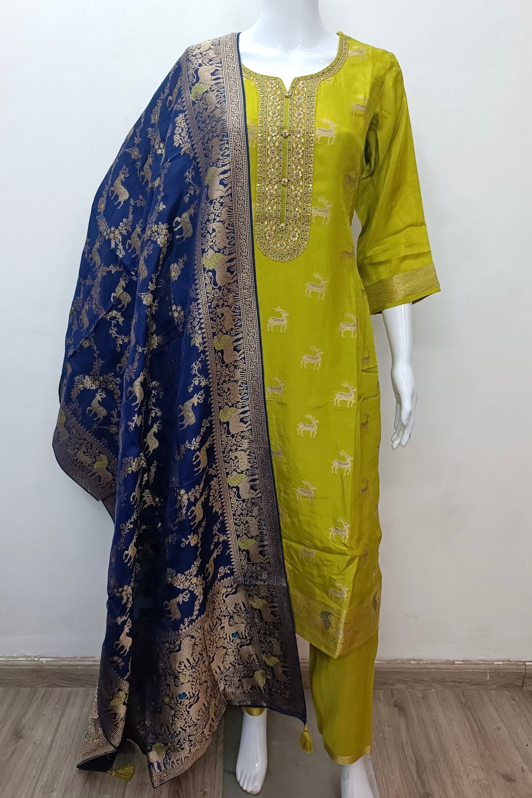 “AMRITA” Festive wear Jacquard silk kurta bottom with dupatta set