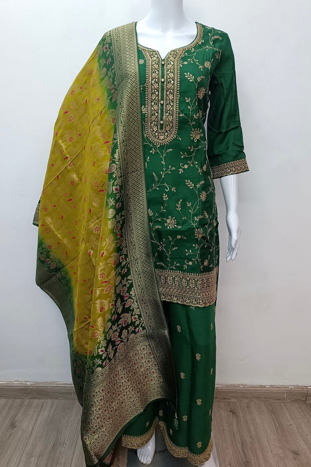 “AYAT” Festive wear Jacquard silk kurta palazzo set