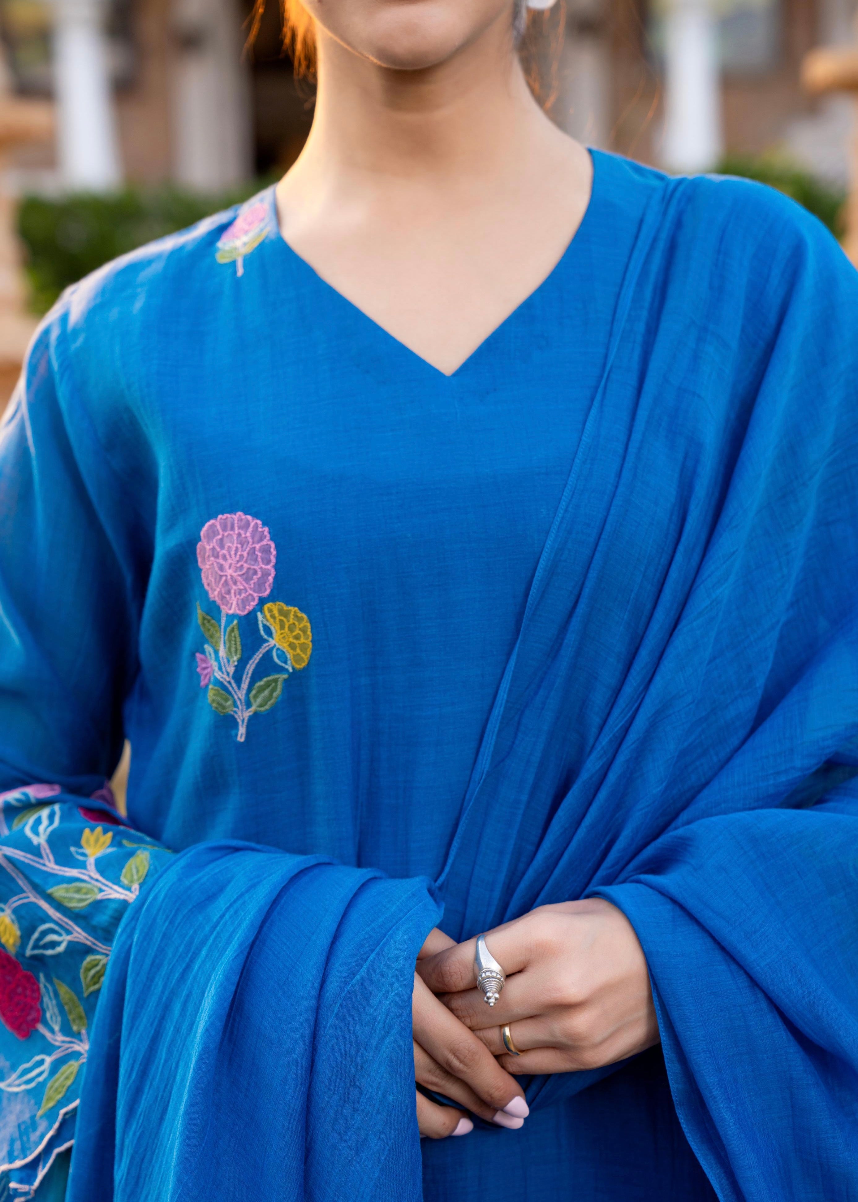 “NAVI” Premium Mul Chanderi party wear kurta set