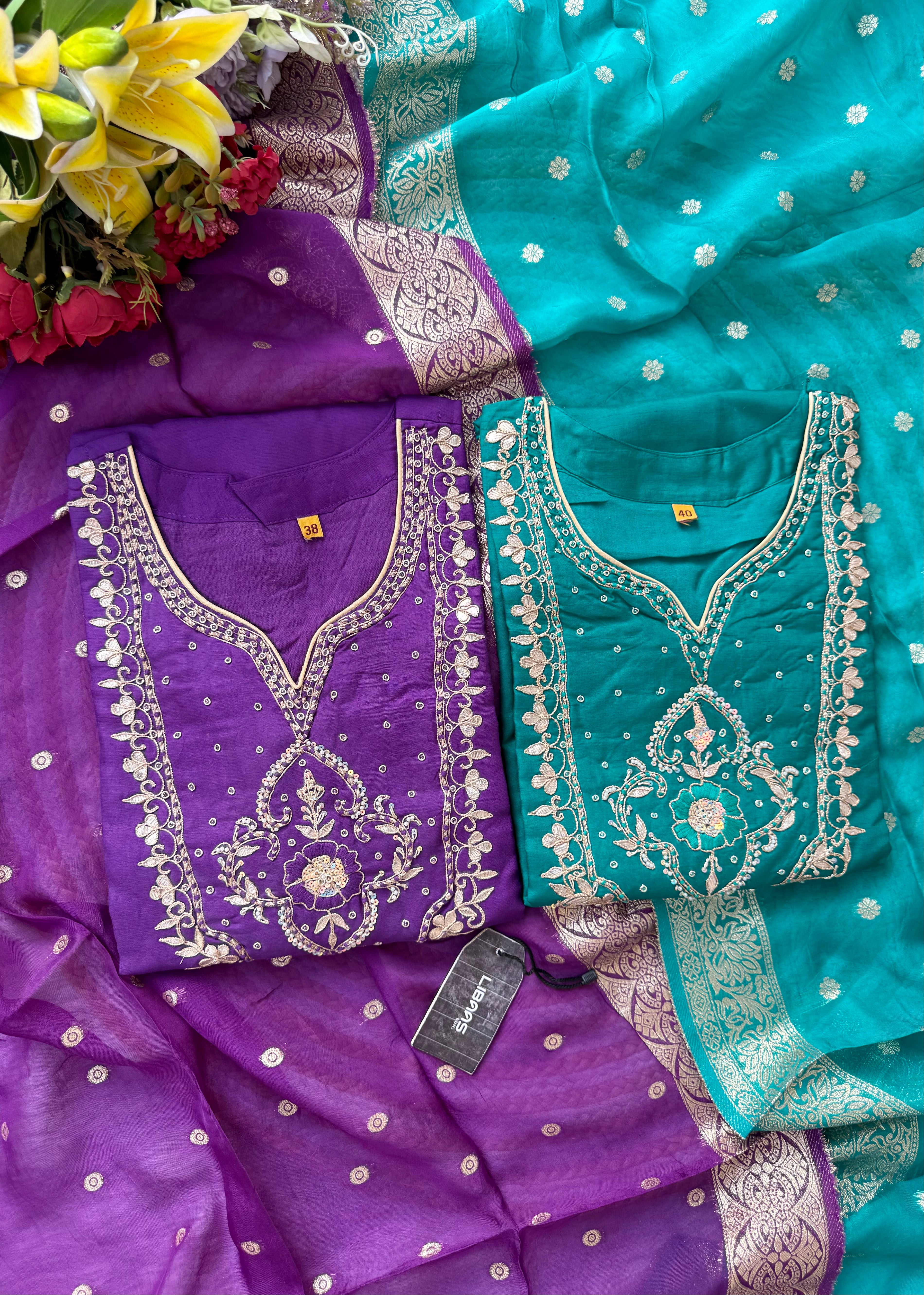 “RIWAYAT” Premium festive wear Dola silk set 🛍️