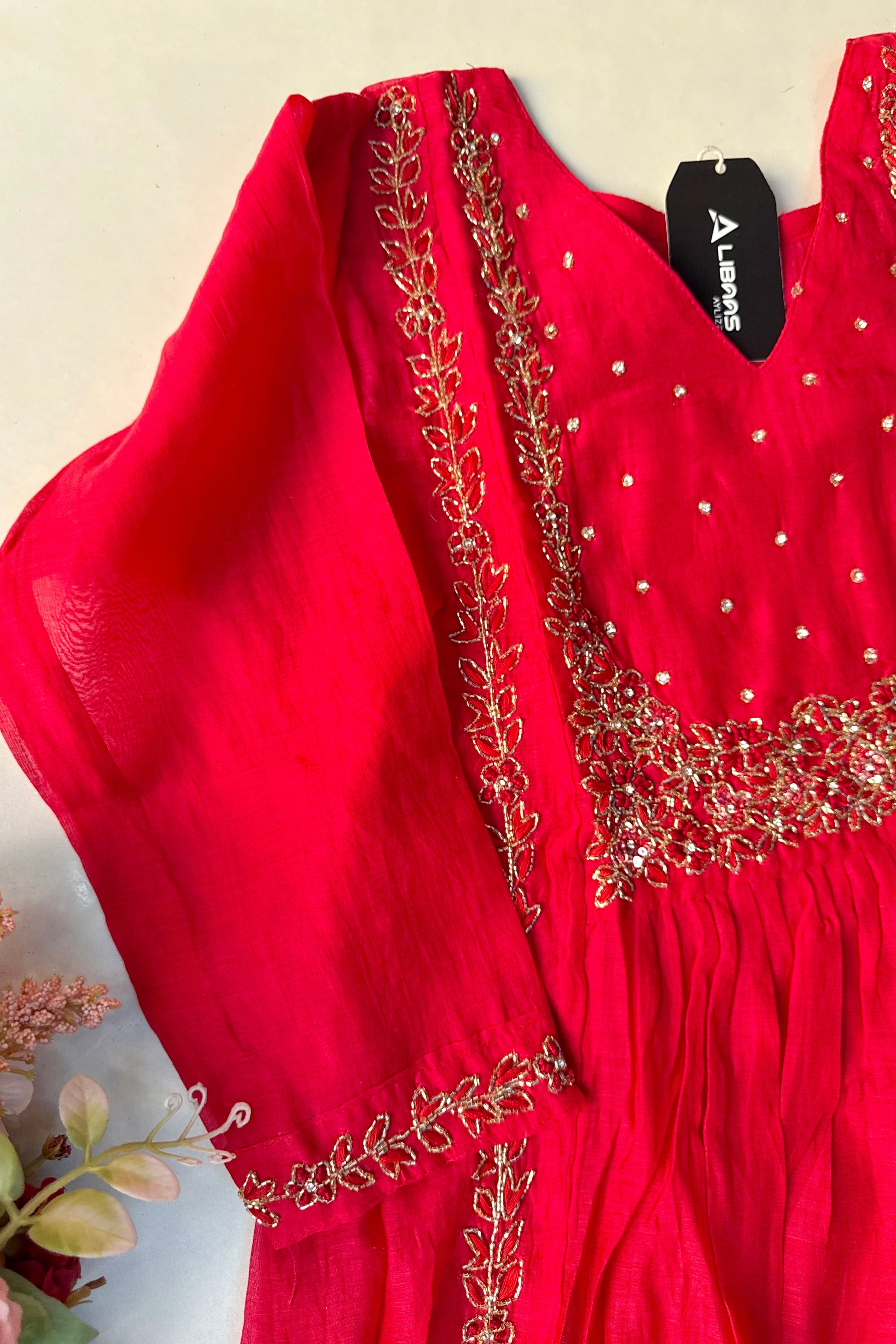 “Ayza” Premium Green Mul Chanderi A Line Suit set 🛍️