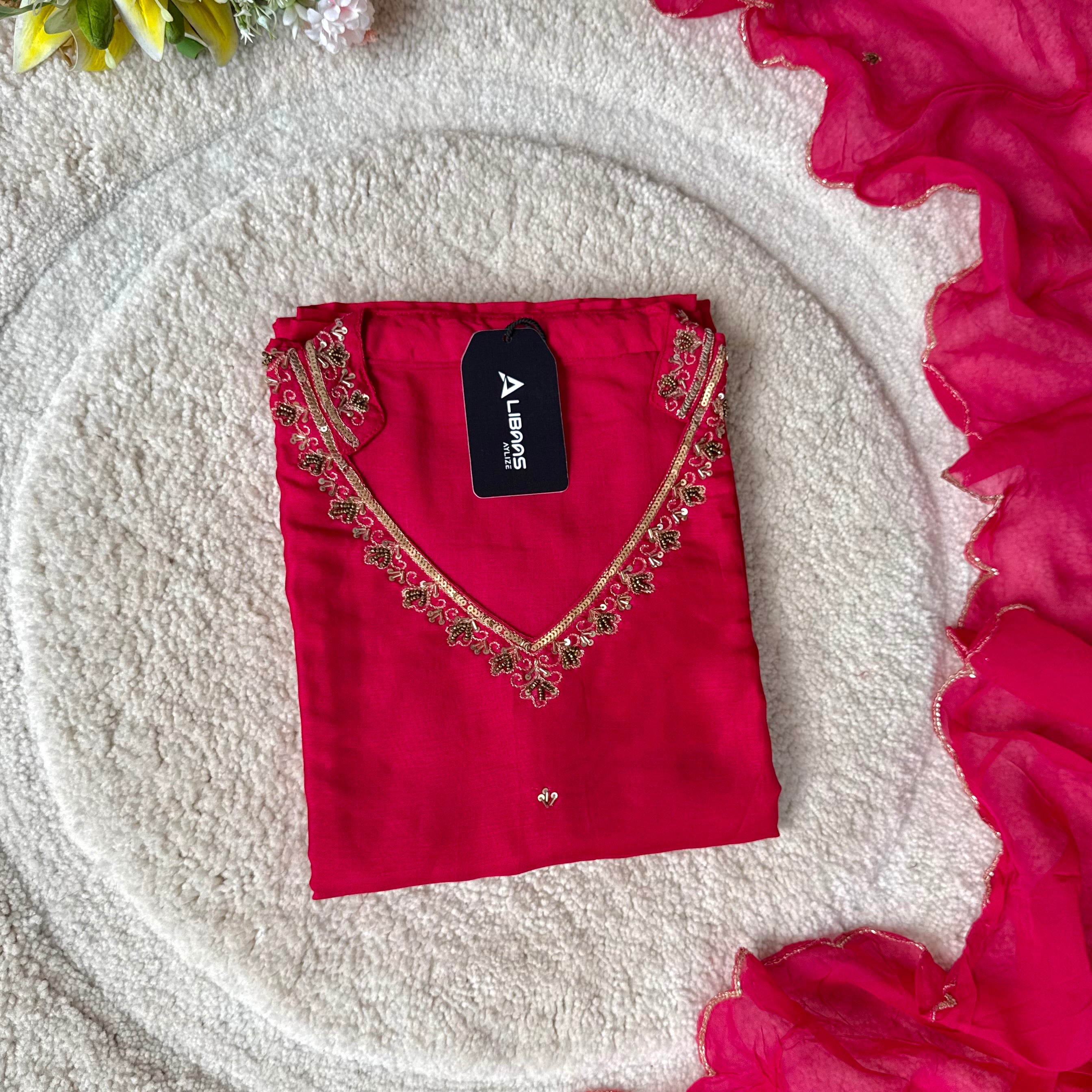 “Rani” Latest Dola silk handwork kurta set