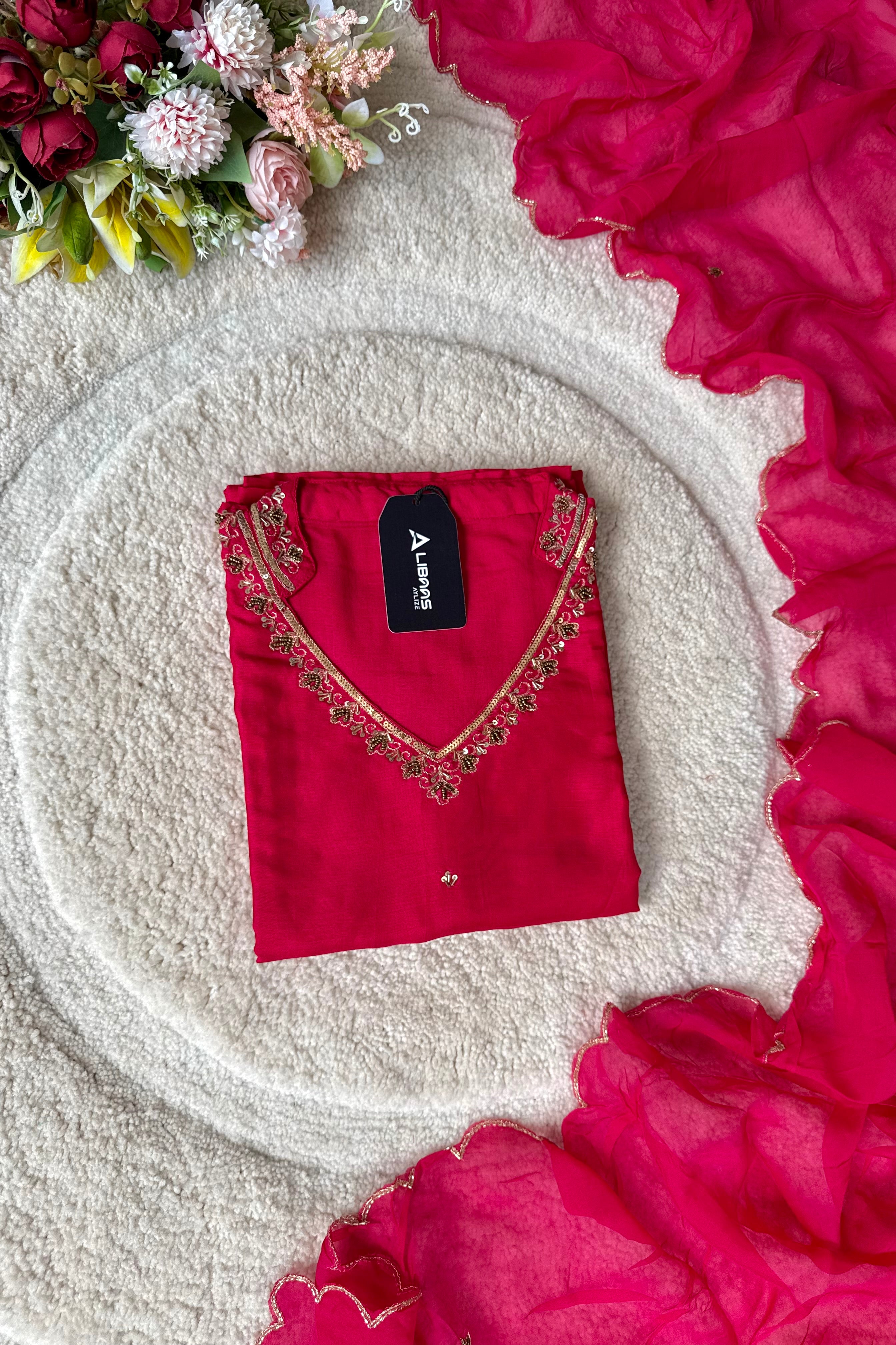 “Rani” Latest Dola silk handwork kurta set