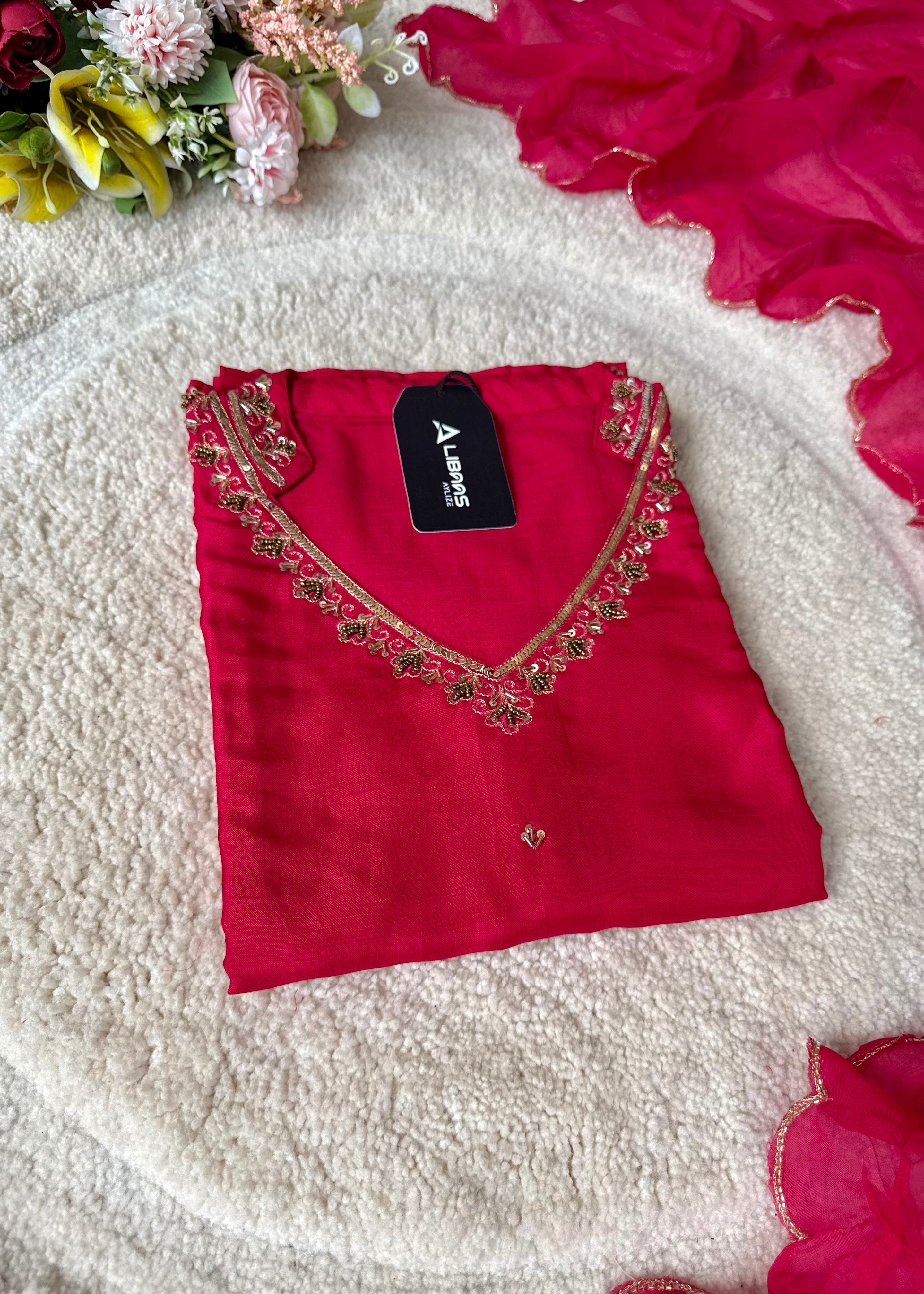 “Rani” Latest Dola silk handwork kurta set