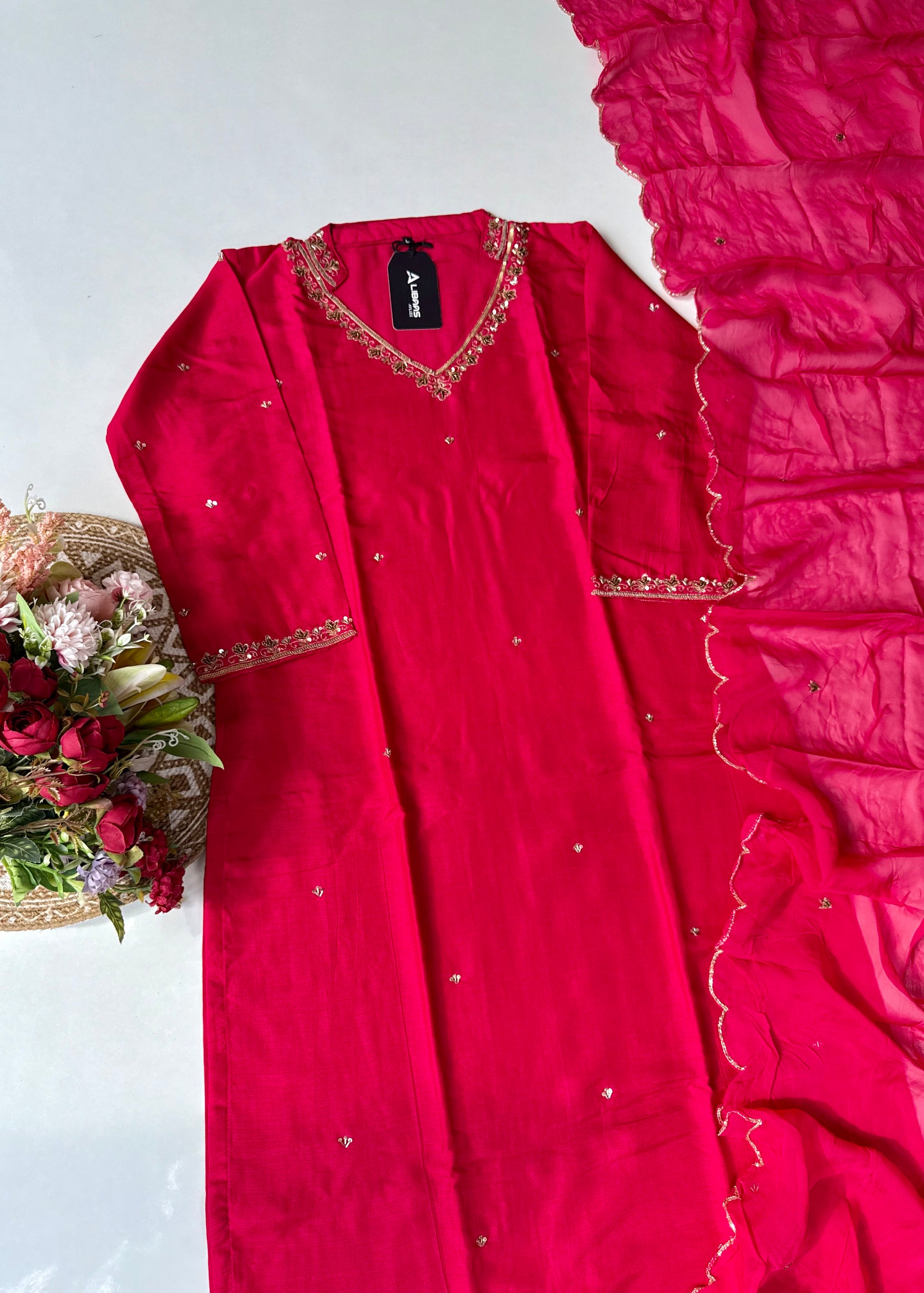 “Rani” Latest Dola silk handwork kurta set