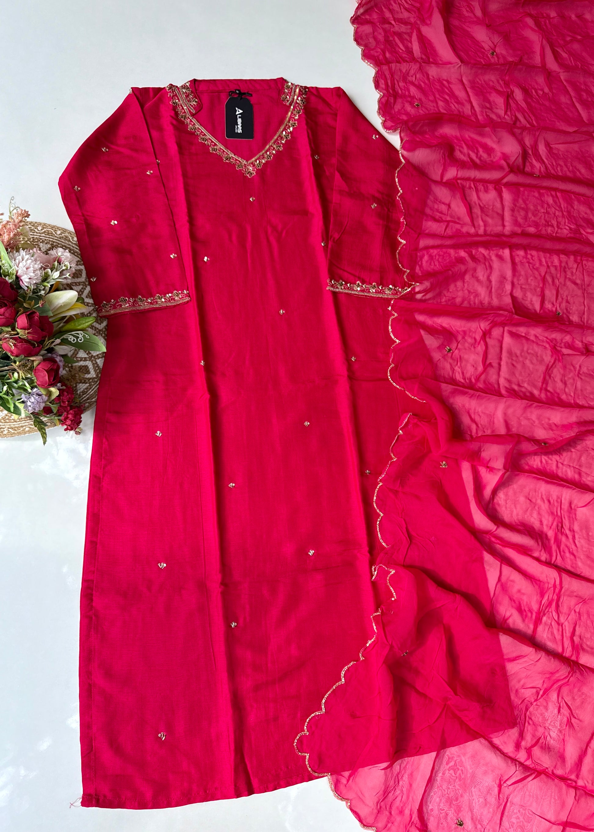 “Rani” Latest Dola silk handwork kurta set