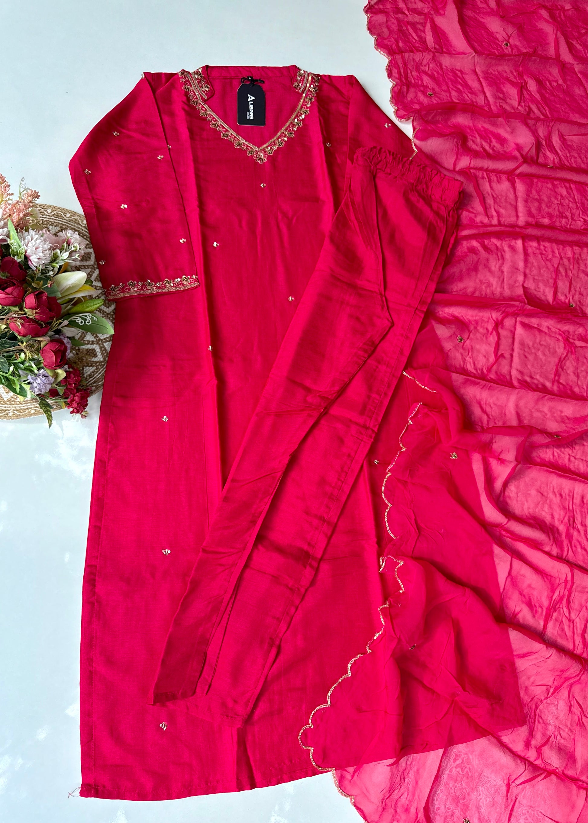 “Rani” Latest Dola silk handwork kurta set