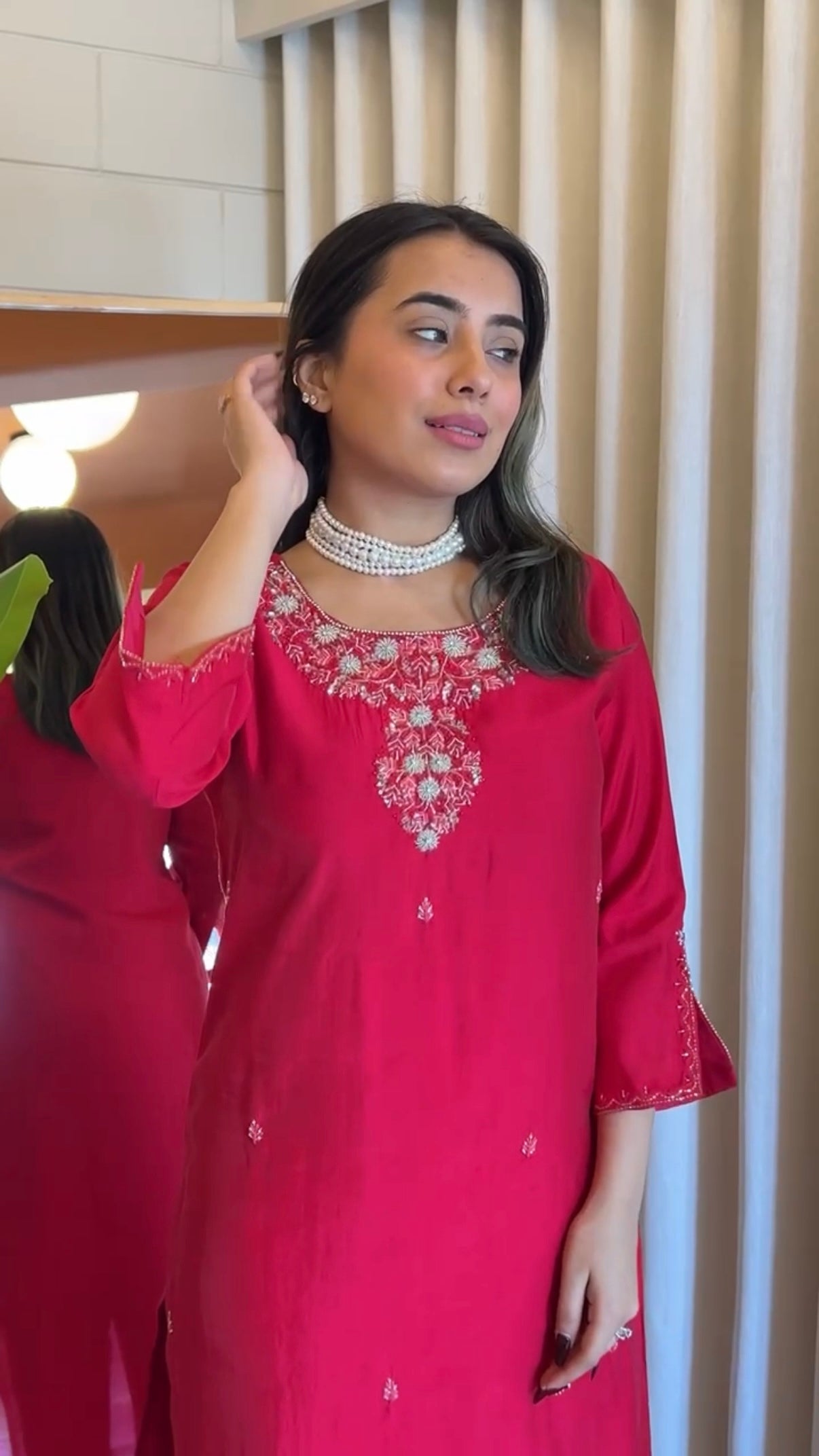 “AVANTI” Premium roman silk handcrafted kurti set