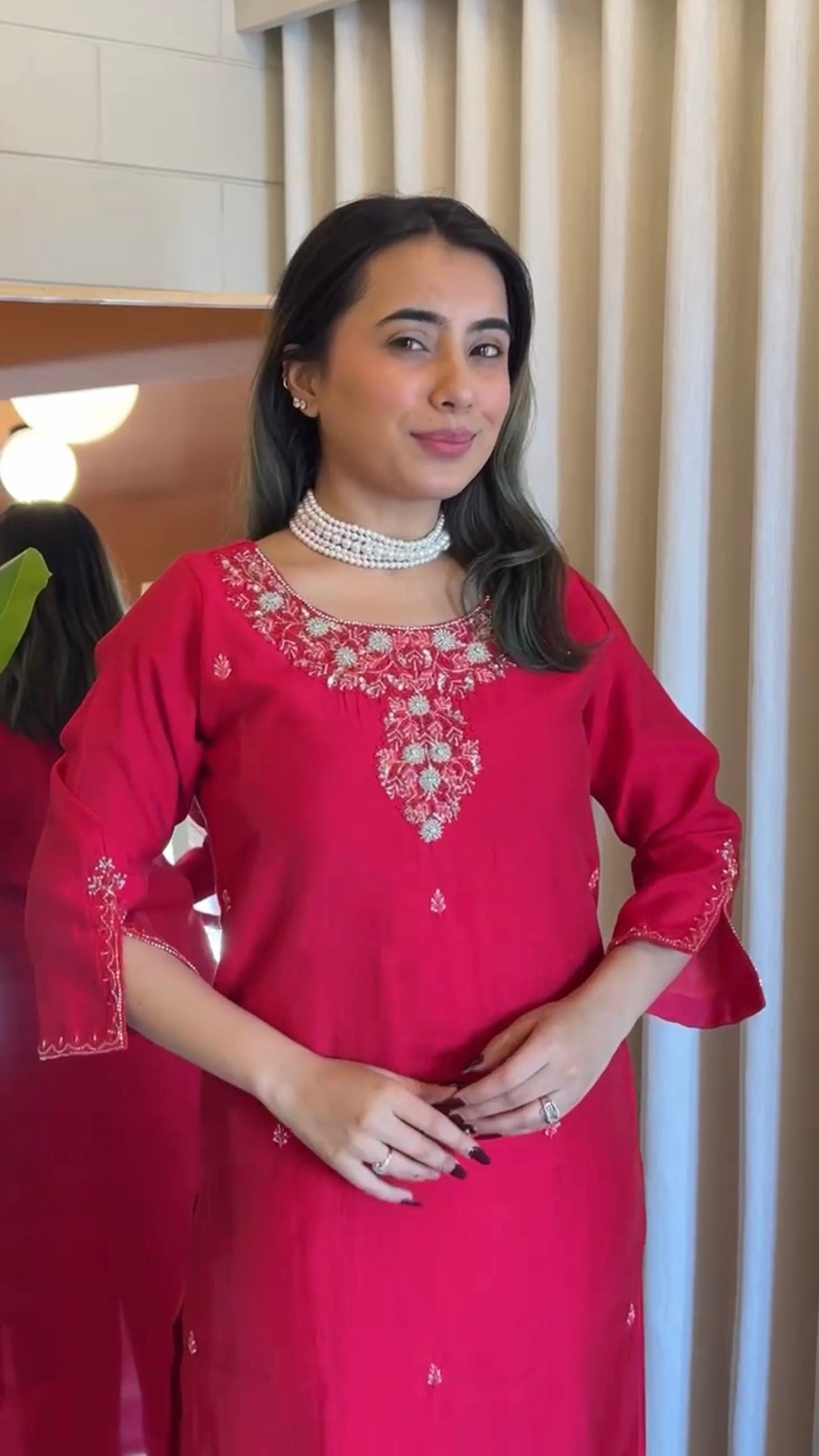 “AVANTI” Premium roman silk handcrafted kurti set