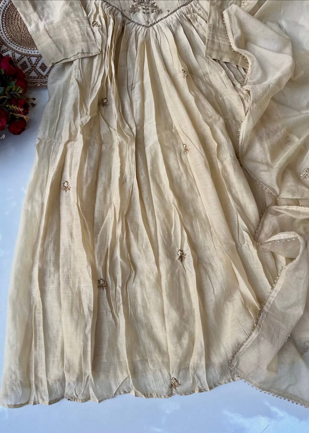 “Oviya” Latest Mul Chanderi Anarkali Suit Set