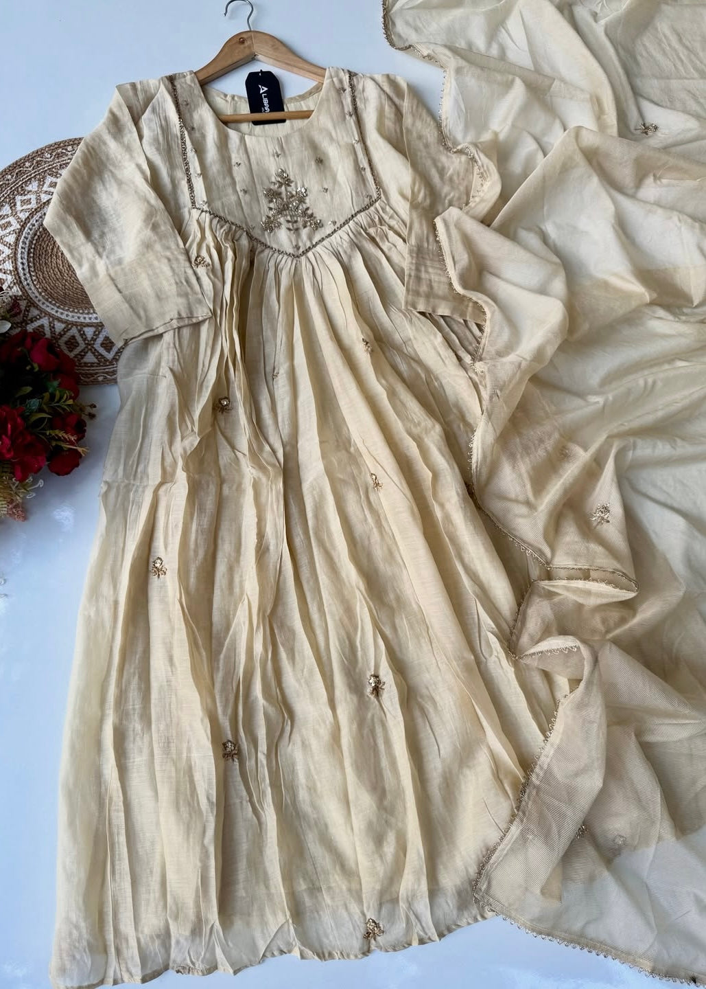 “Oviya” Latest Mul Chanderi Anarkali Suit Set