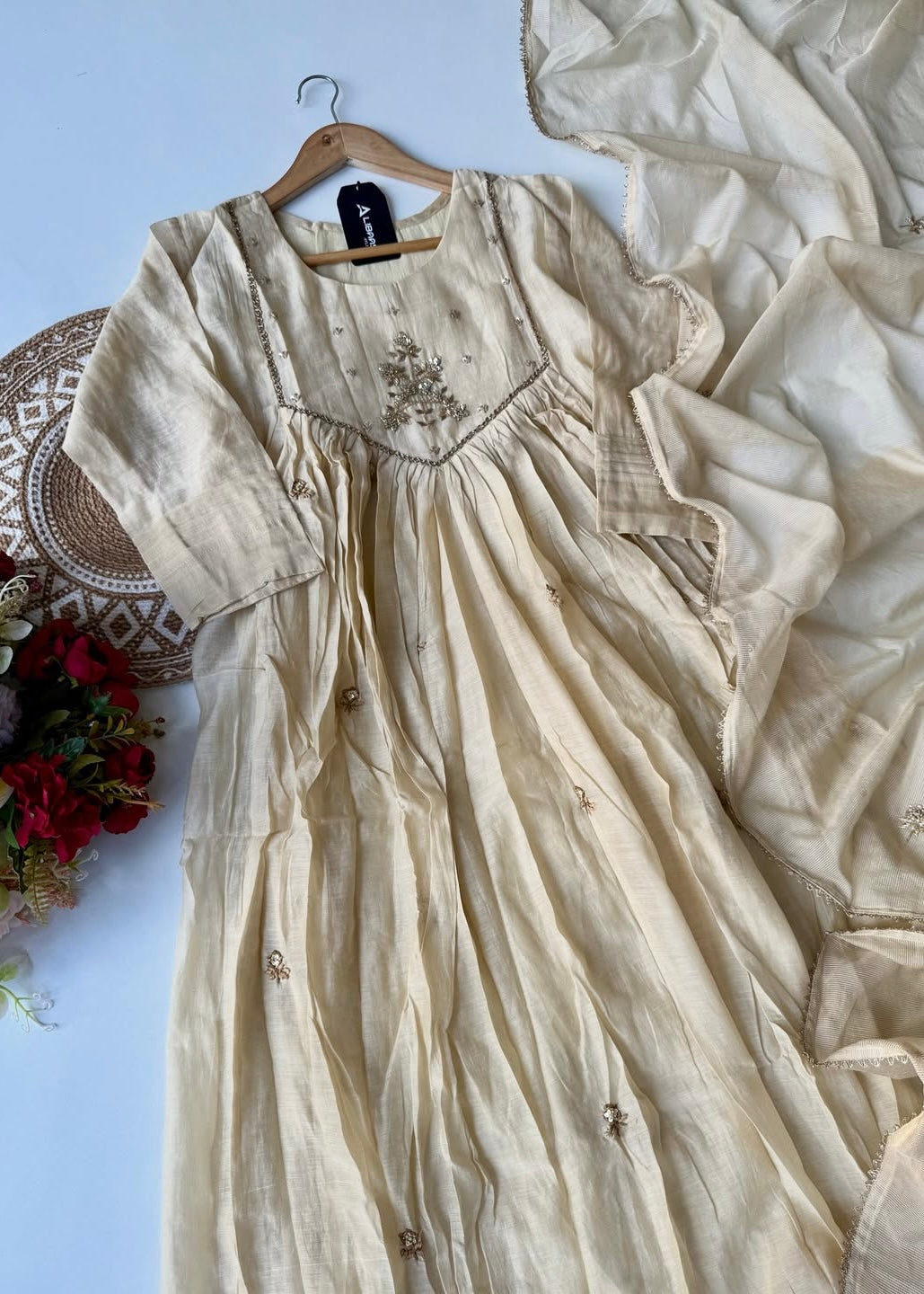 “Oviya” Latest Mul Chanderi Anarkali Suit Set