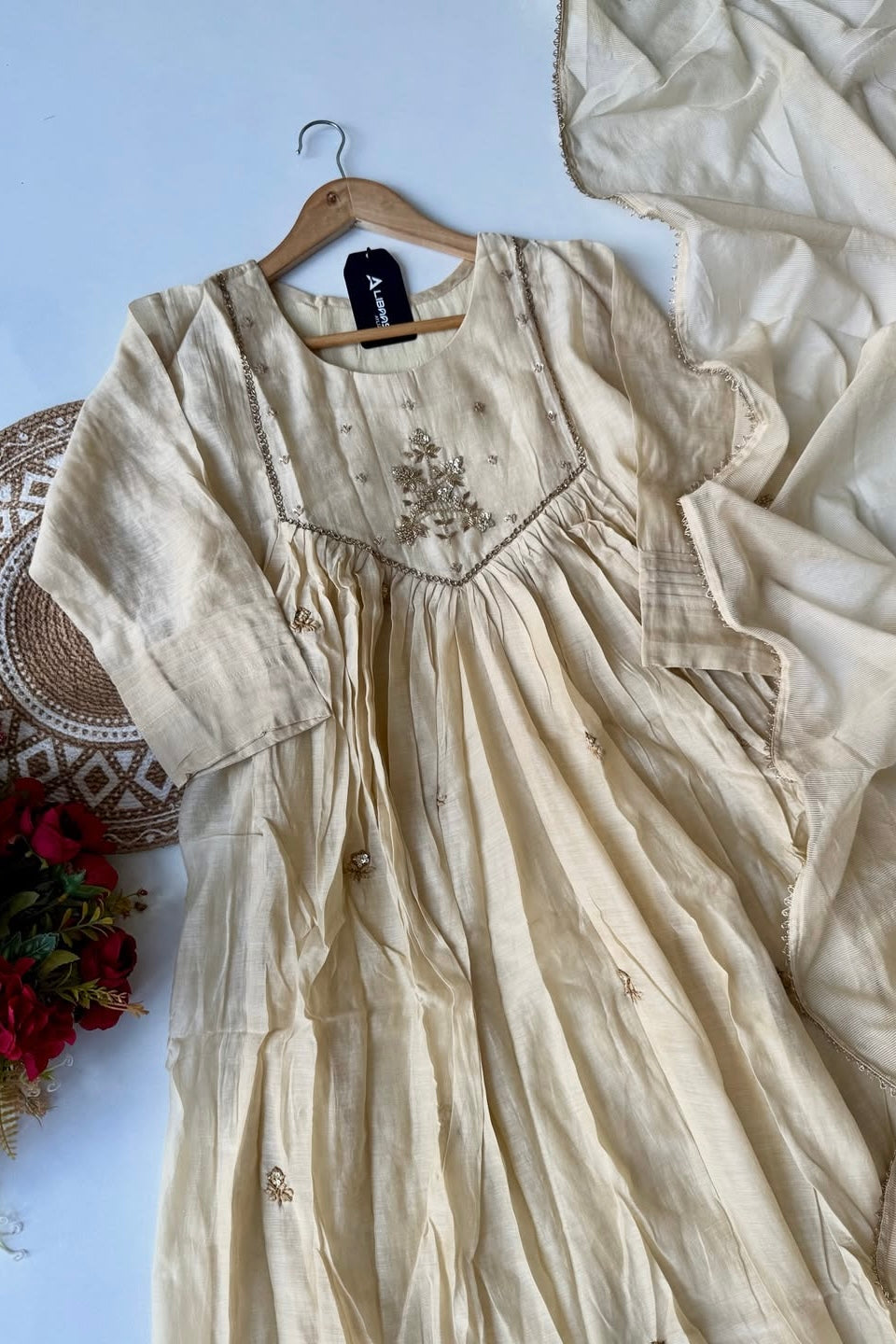 “Oviya” Latest Mul Chanderi Anarkali Suit Set