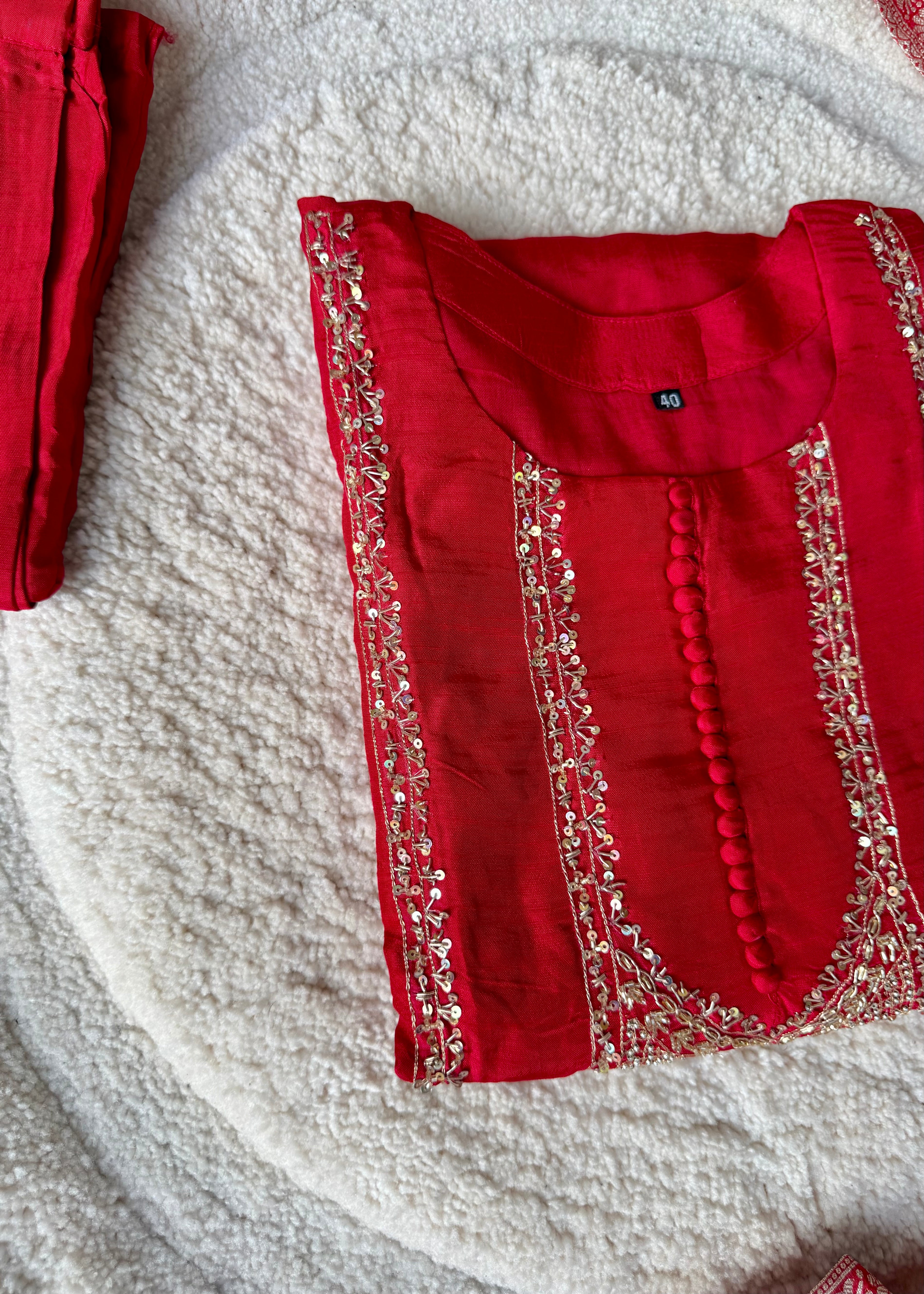 “Hiya” Premium range Dola Silk handwork Kurta Set