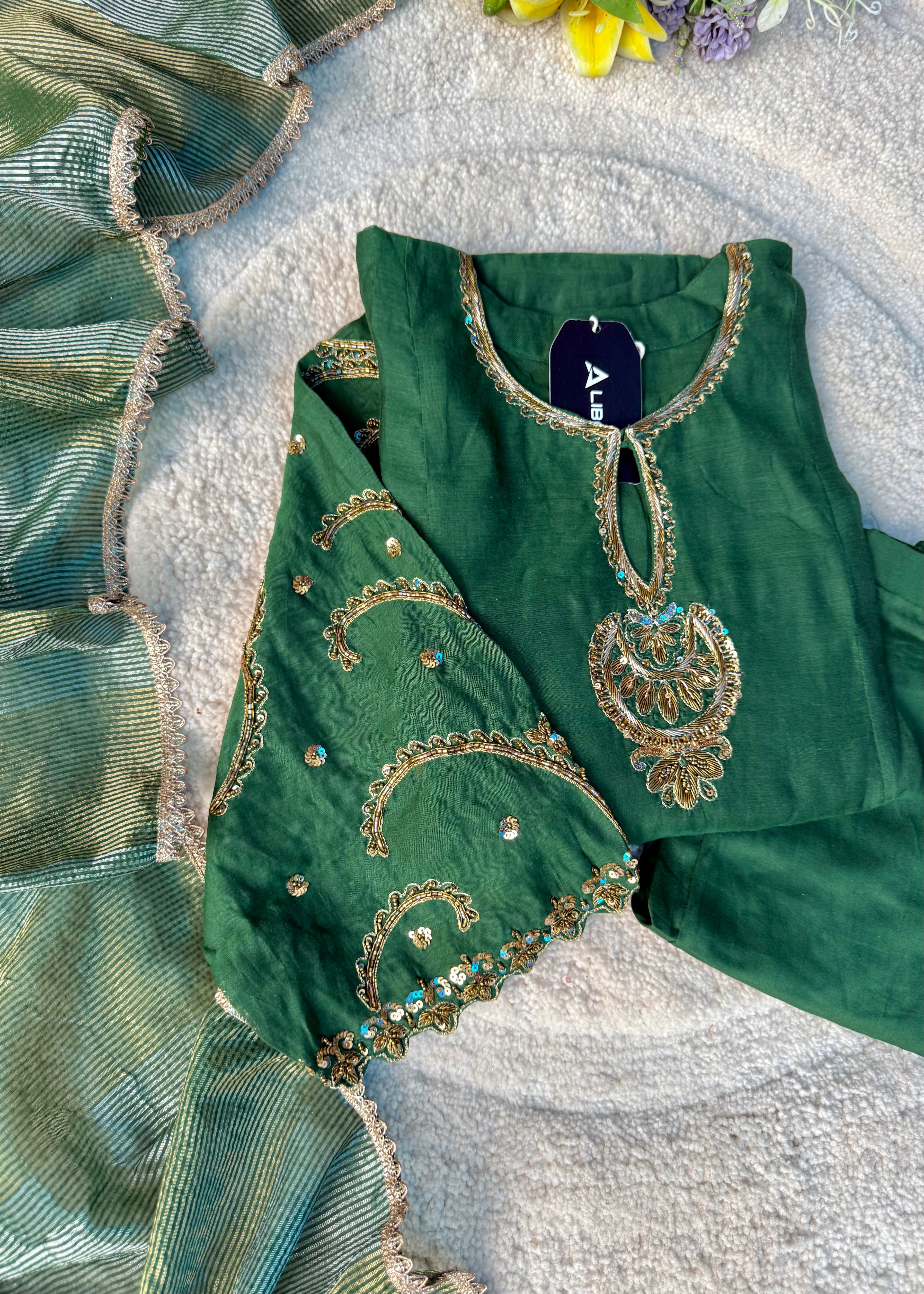 “Myra” Premium Mul Chanderi A line Anarkali Kurta Set