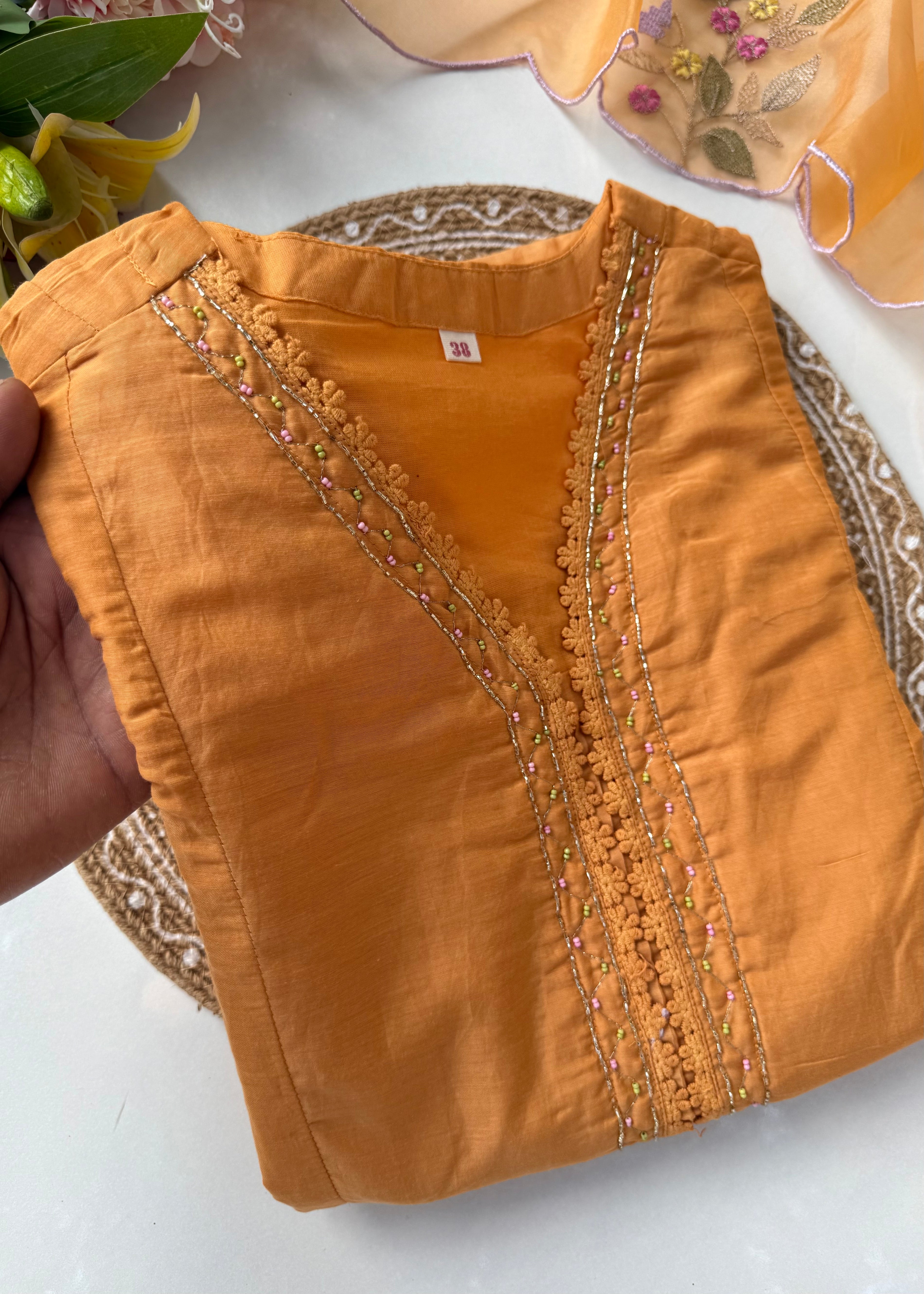 “PRAGYA” Beautiful Mul Chanderi straight kurta set