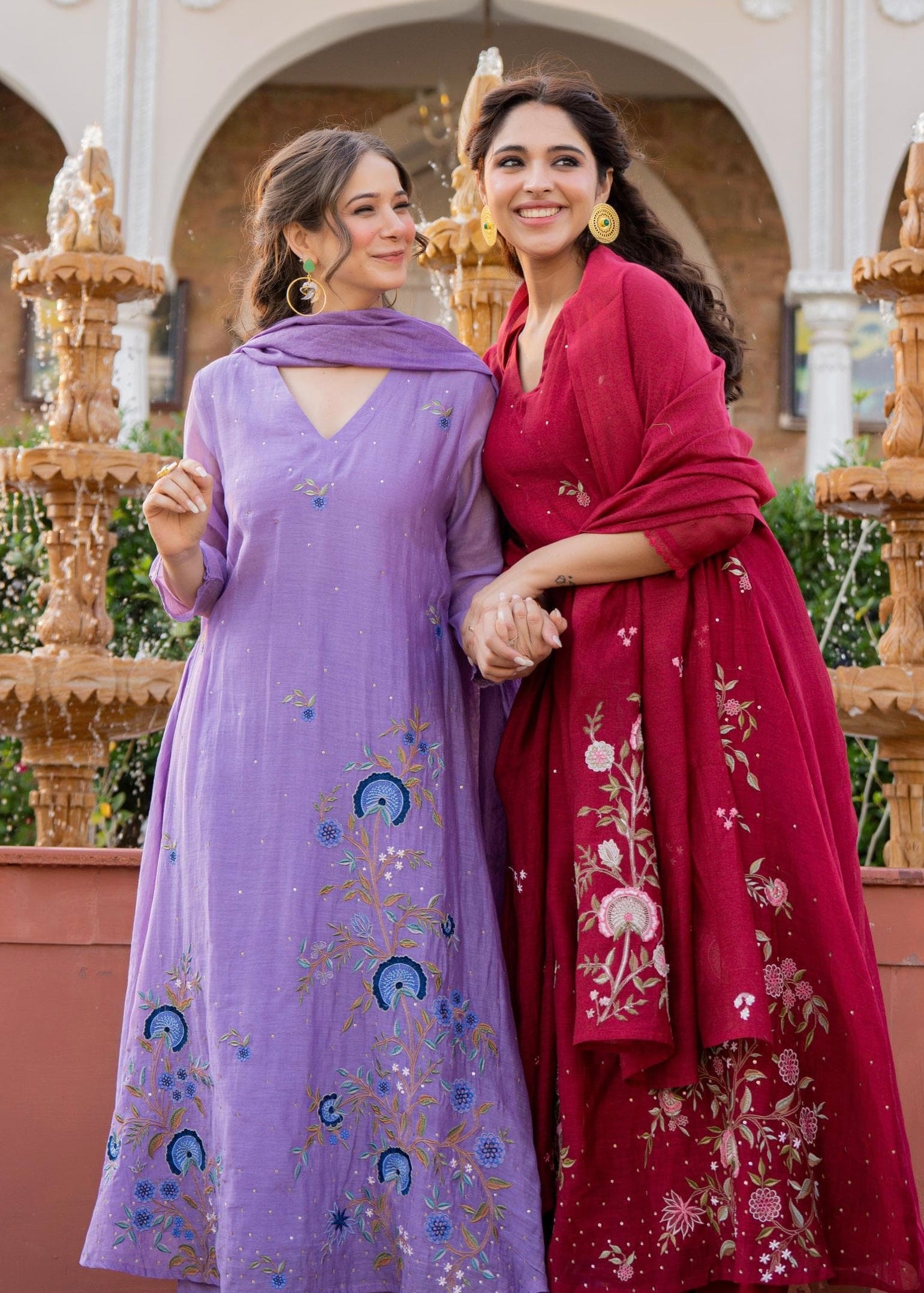 “EKTA” Beautiful premium Mul Chanderi  anarkali suit set