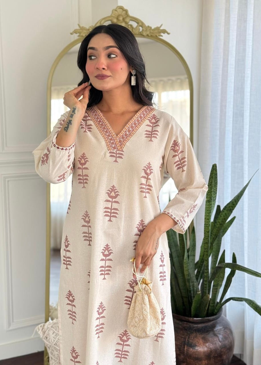 “MISHA" Premium cotton daily wear kurti pant set