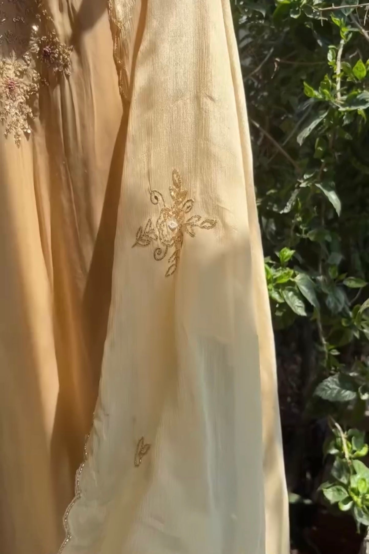 "Palermo” Beige Biscuit viscose organza kurti bottom dupatta set 🛍️