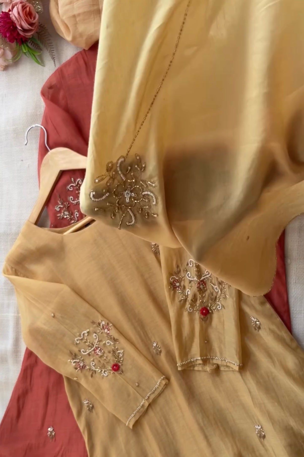 “Iqrah” premium Mul-Chanderi Party wear A Line suit set