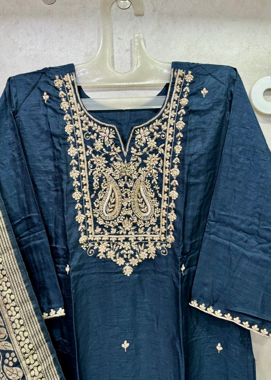 “Sikha” Indian wear dola silk kurti bottom dupatta set