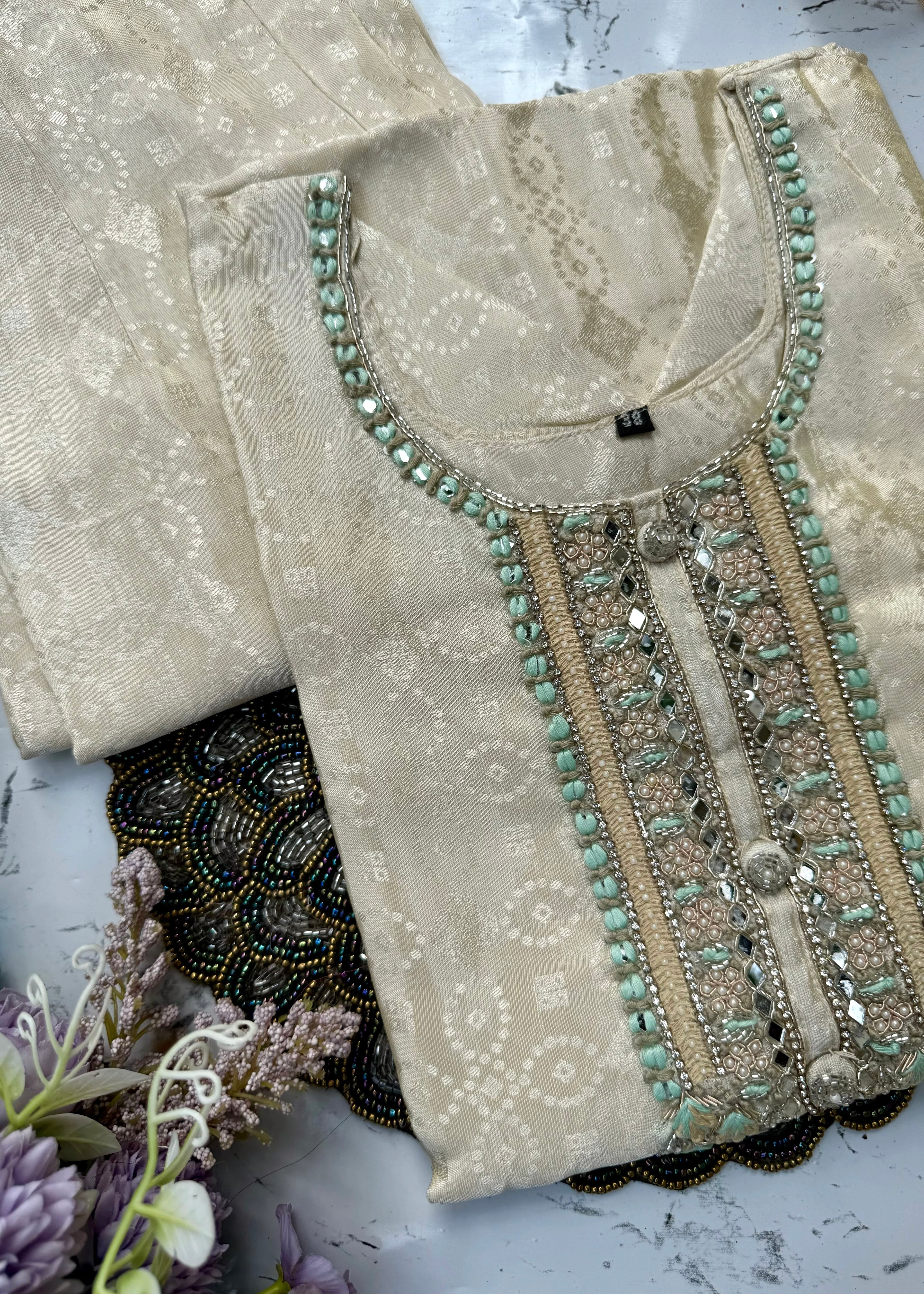 "MEGHNA" Party wear Tissue silk kurta palazzo set 🤍