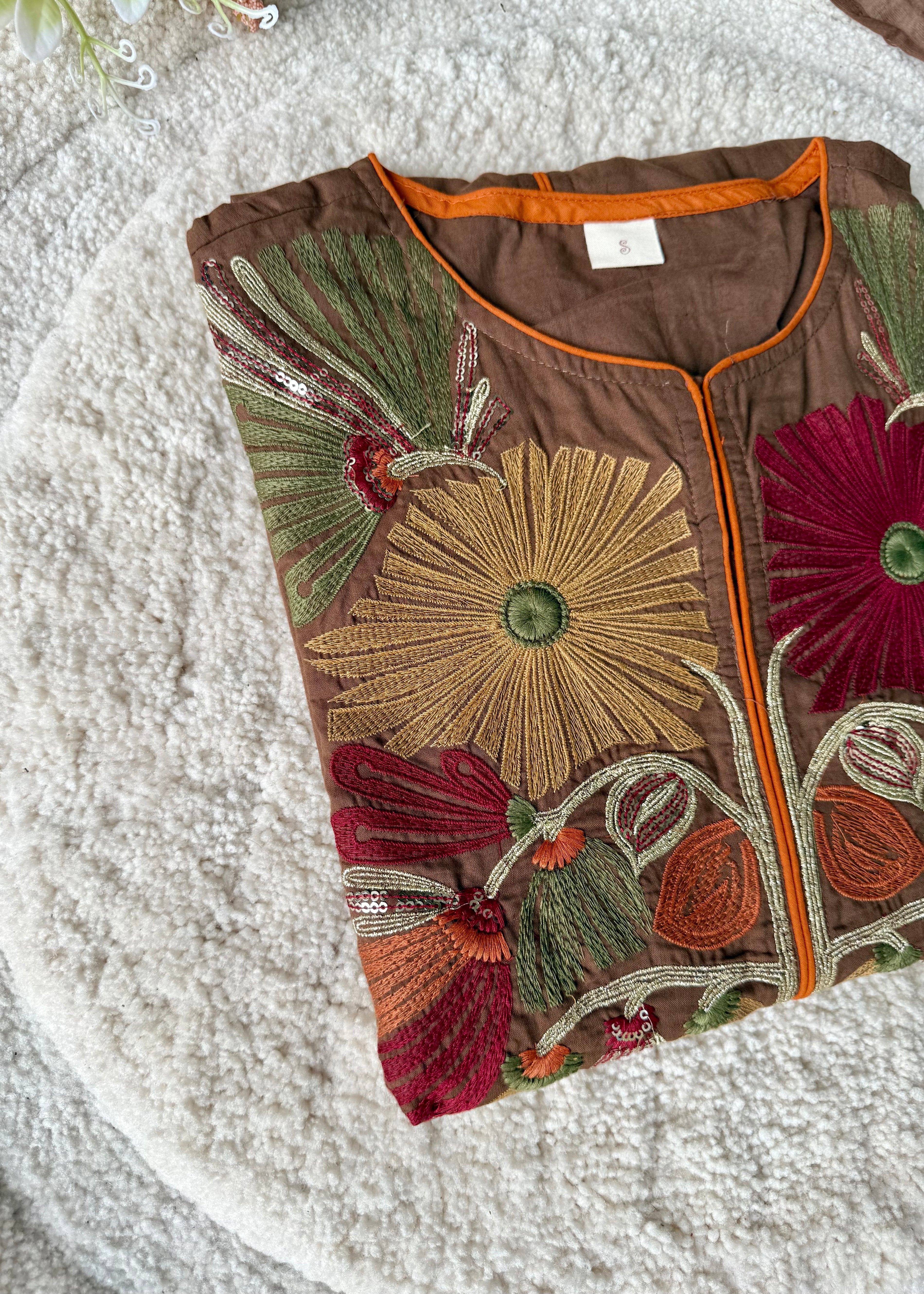 “Elegant” Embroidered Mul Cotton Kurta Set