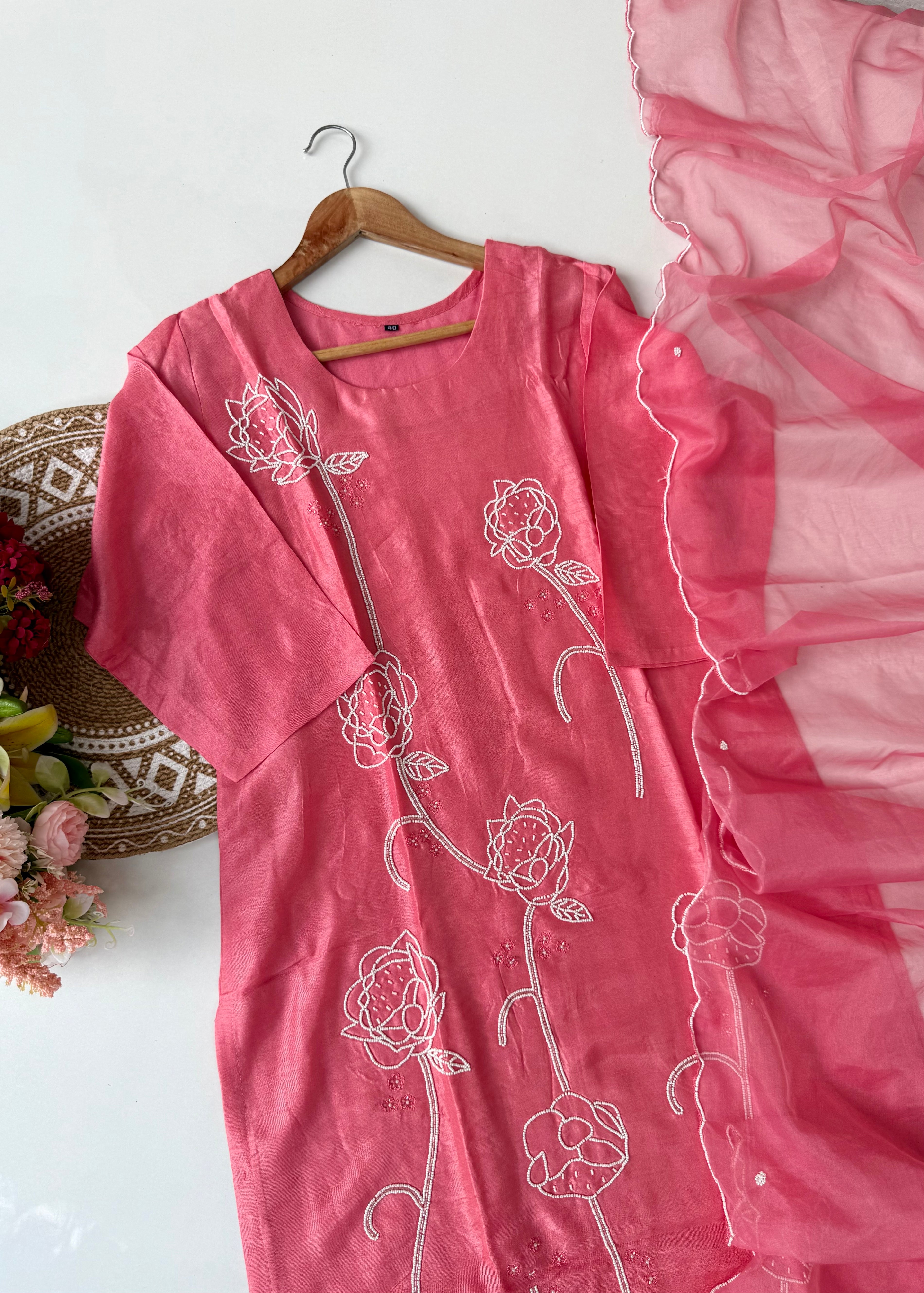 “Sarah” Premium Dola silk heavy handwork kurta set 🛍️