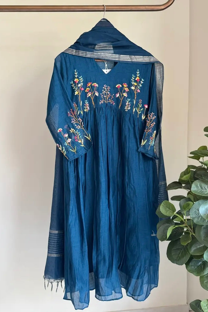sachin and babi light blue dress Embroidered A-Line Maxi Dress For Women at Bahrain