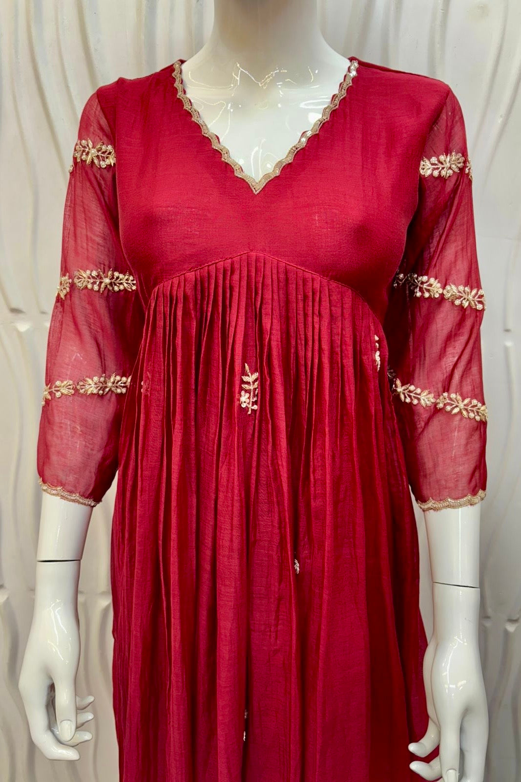 “Trisha” Beautiful Mul Chanderi Anarkali Kurta Set