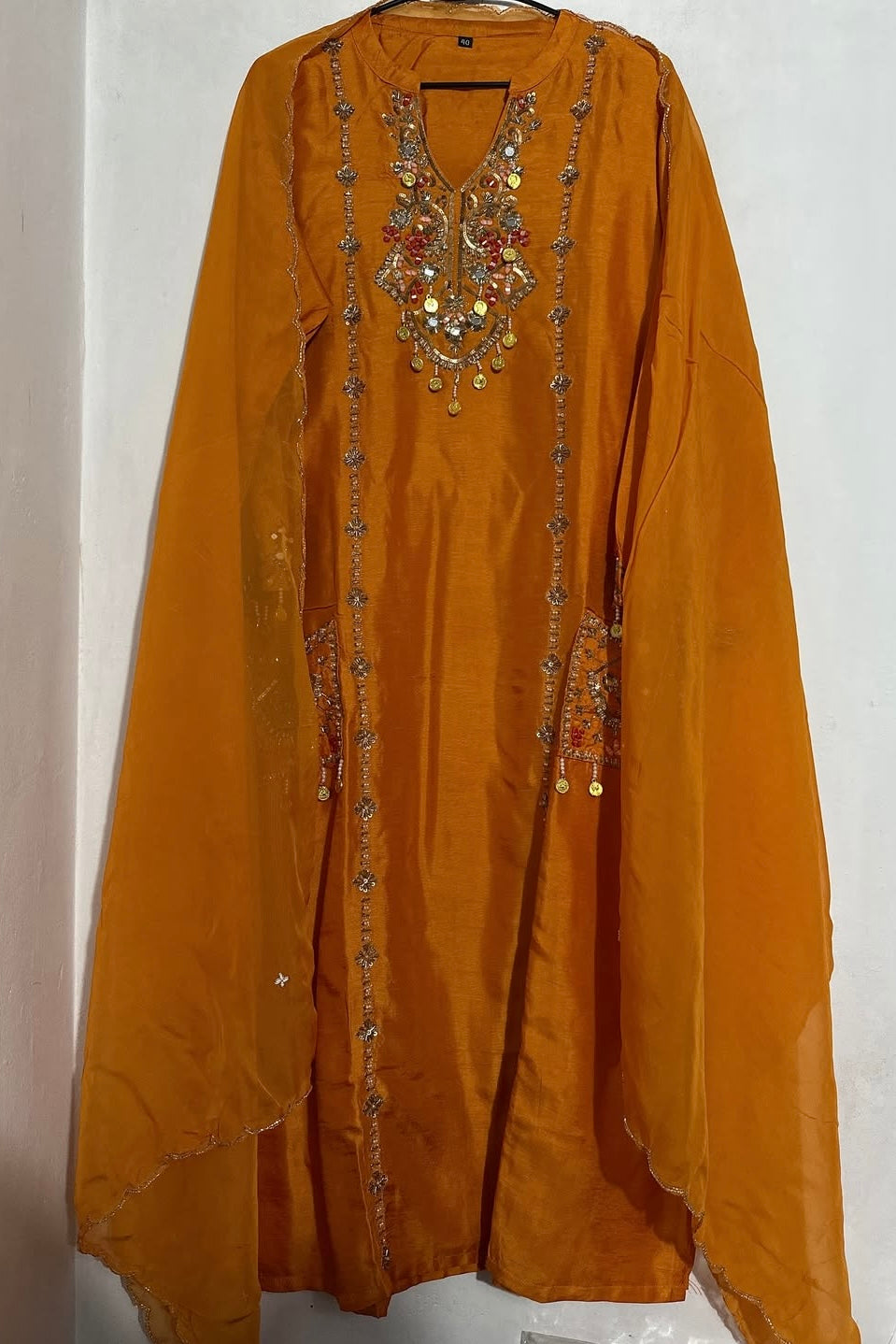 “Lime” Dola Silk Heavy Handwork Suit Set