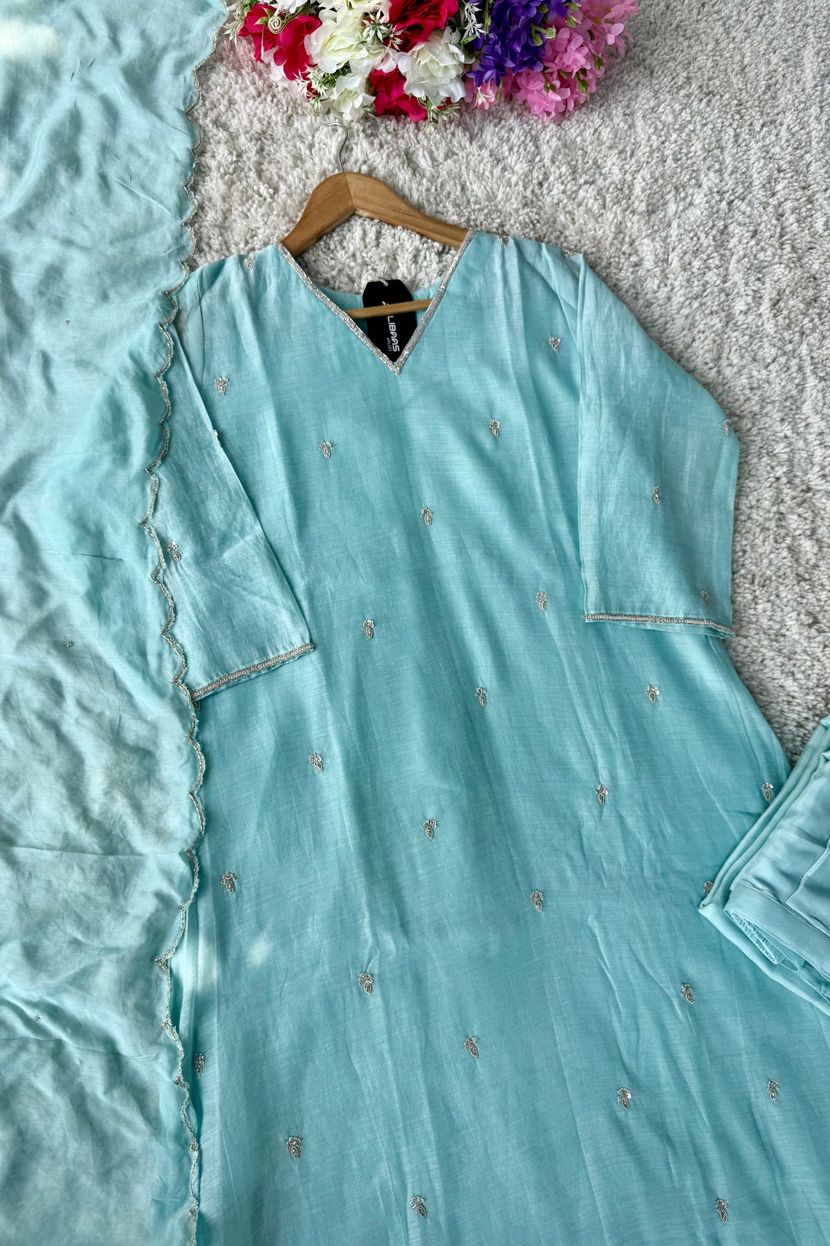 ✨”Grace- Premium Party Wear Mul Chanderi Kurta Set 🛍️