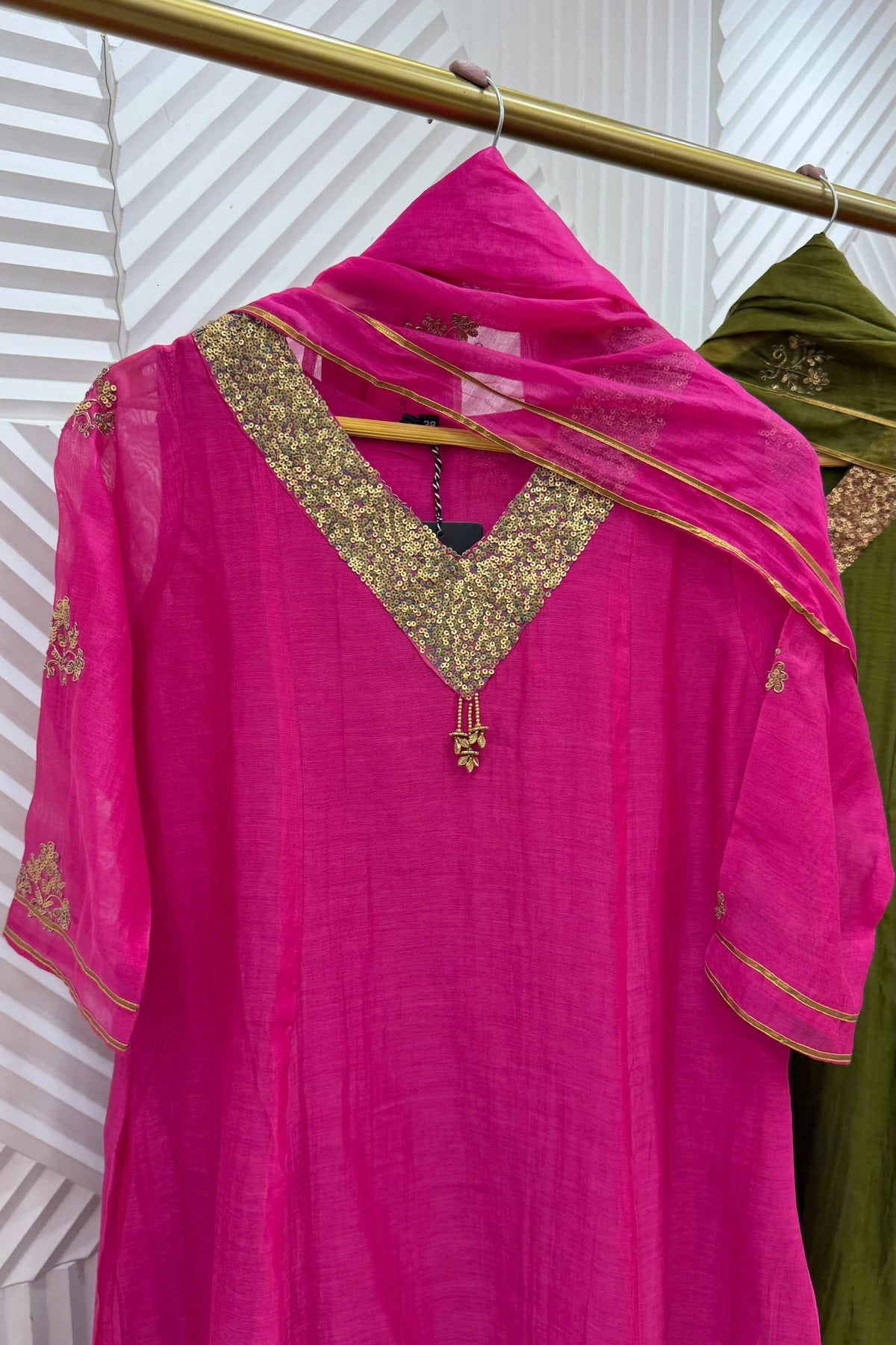 ✨Brightness - Premium Mul Chanderi A-Line Anarkali Kurta set