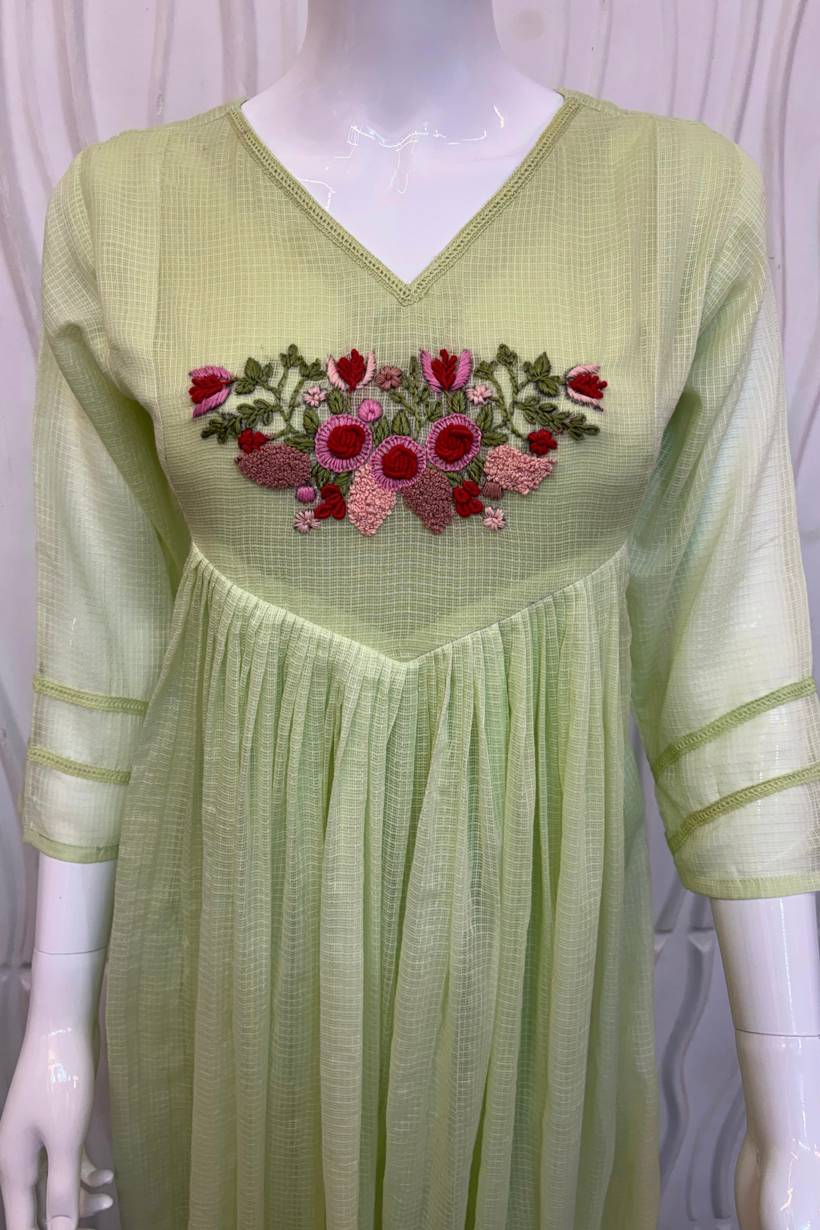 🛍️”Maria –  Premium Kota A Line Kurta Set