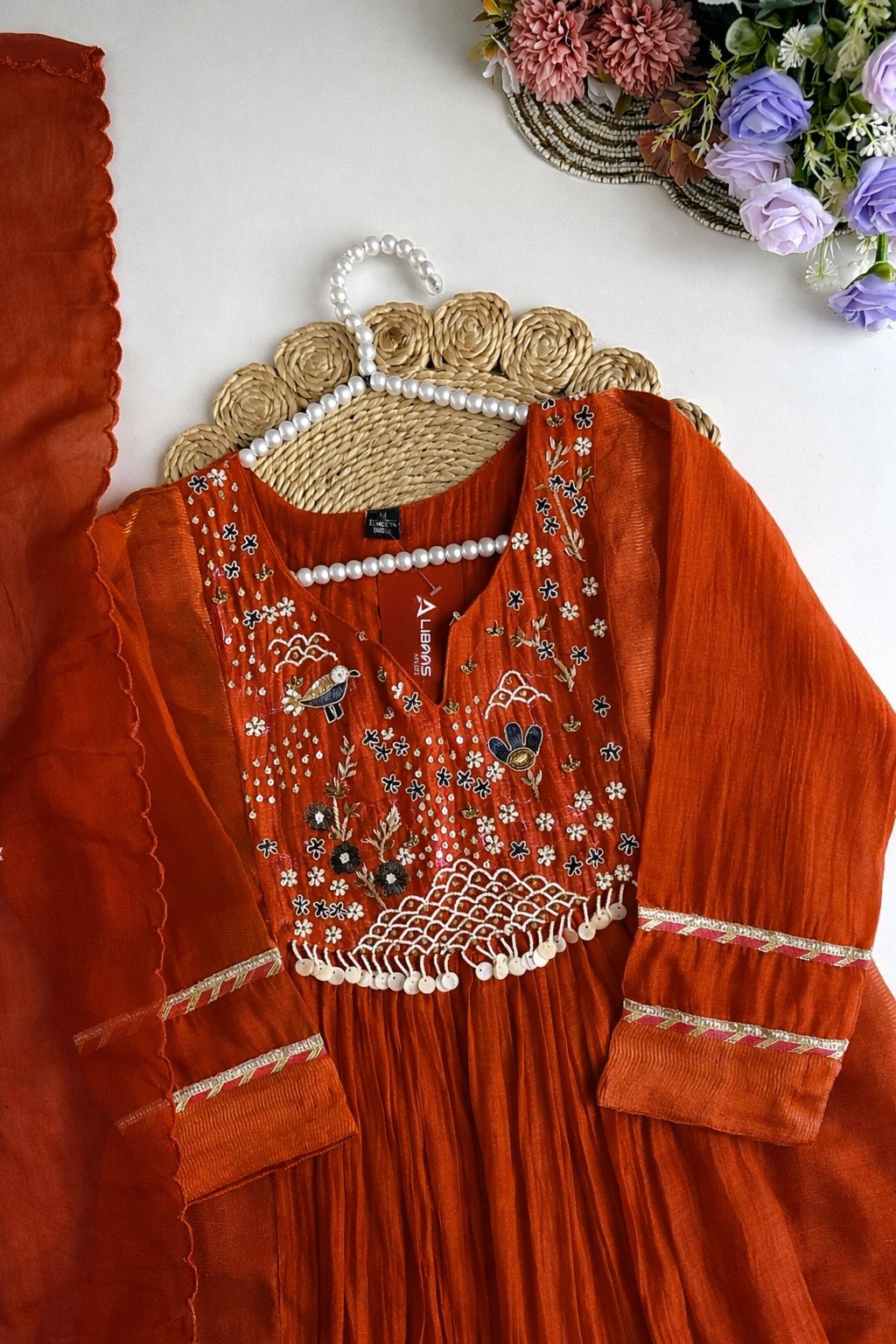“Ishani” Premium Mul Chanderi A line Suit