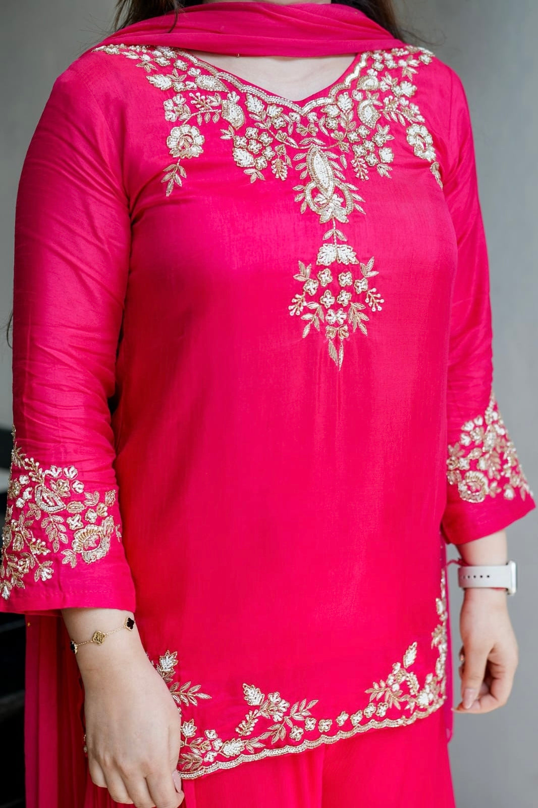 “Garara” Partywear special Dola Silk heavy Handworked Kurta Garara Set